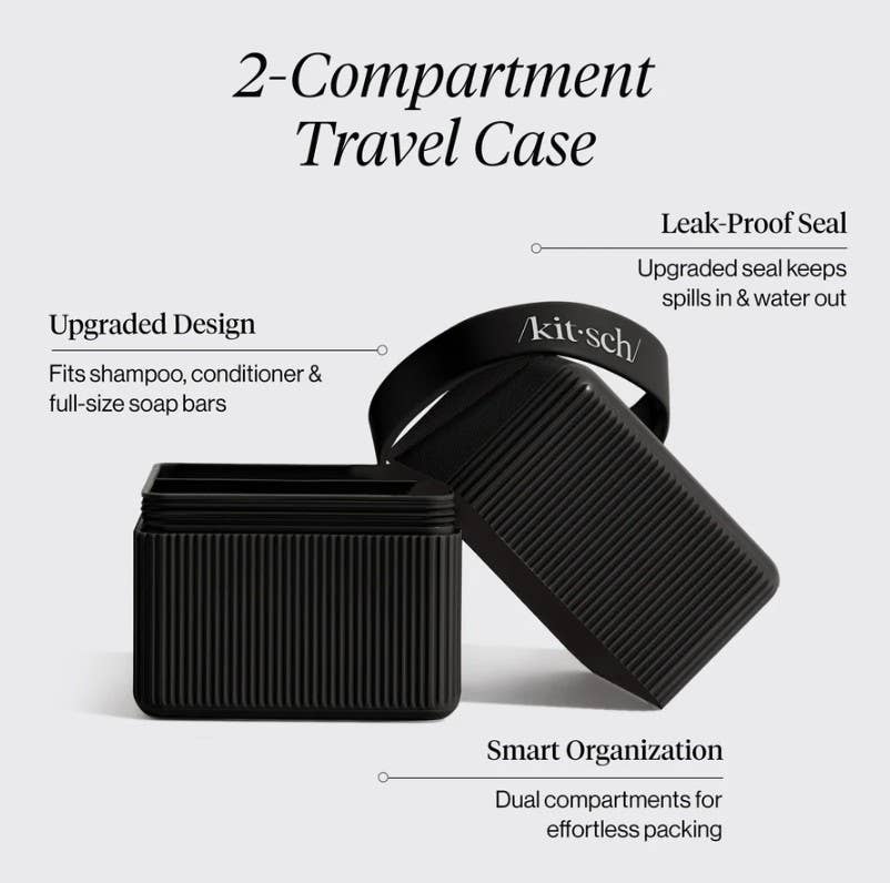 Kitsch 2-Compartment Travel Case - Black - Image 3