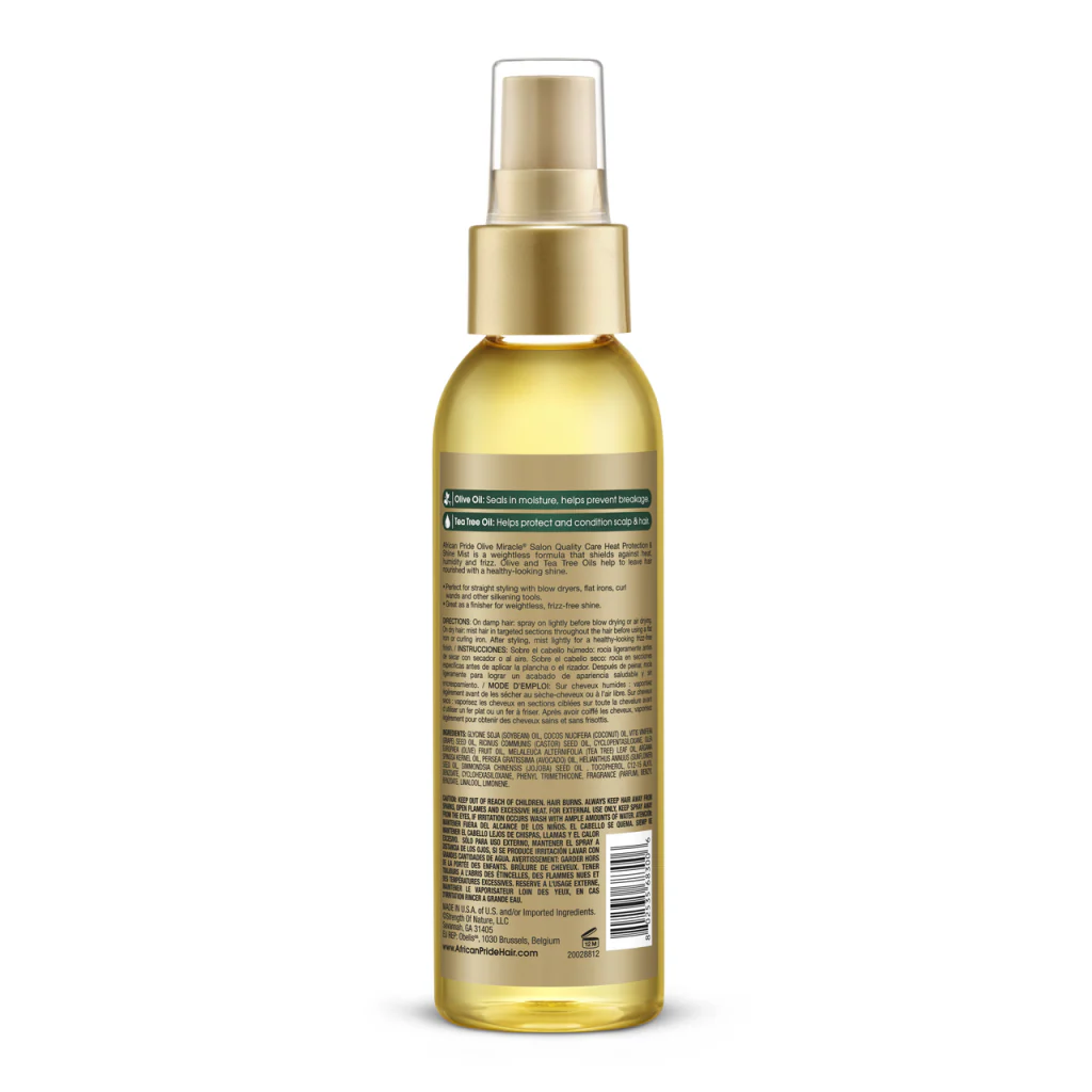 African Pride Olive Miracle Heat Protectant & Shine Mist 4oz - Image 2
