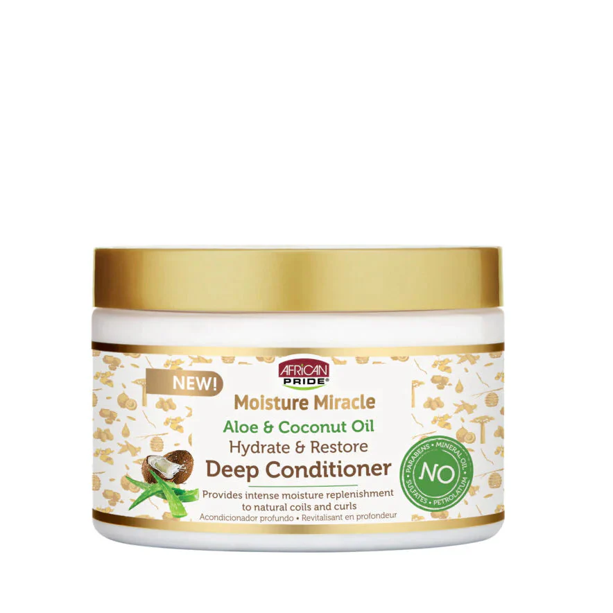 African Pride Moisture Miracle Aloe & Coconut Oil Deep Conditioner 12oz