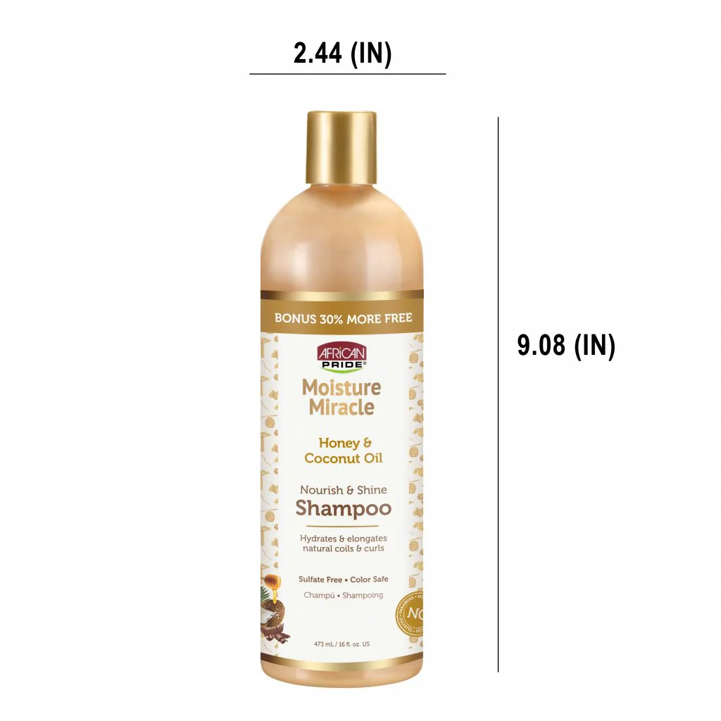 African Pride Moisture Miracle Honey & Coconut Oil Shampoo 16oz - Image 8