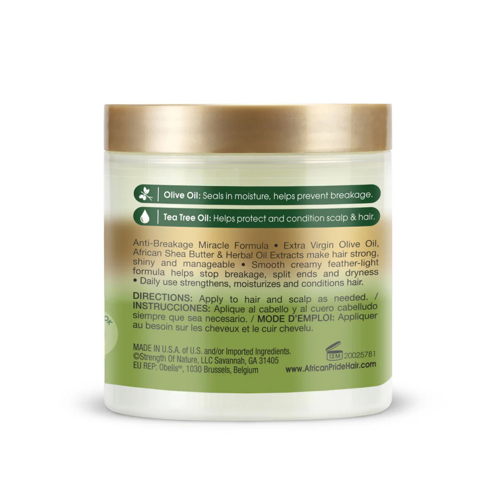 African Pride Olive Miracle Olive & Tea Tree Strengthening Treatment 6oz - Image 2