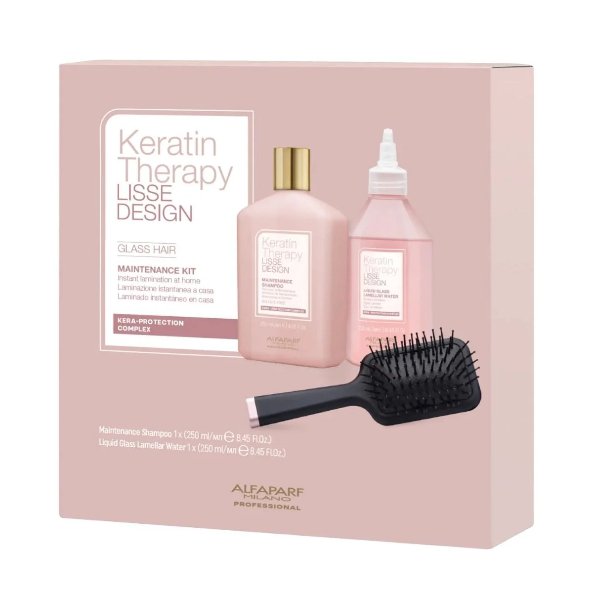 Alfaparf Milano Keratin Therapy Lisse Design Glass Hair Maintenance Kit