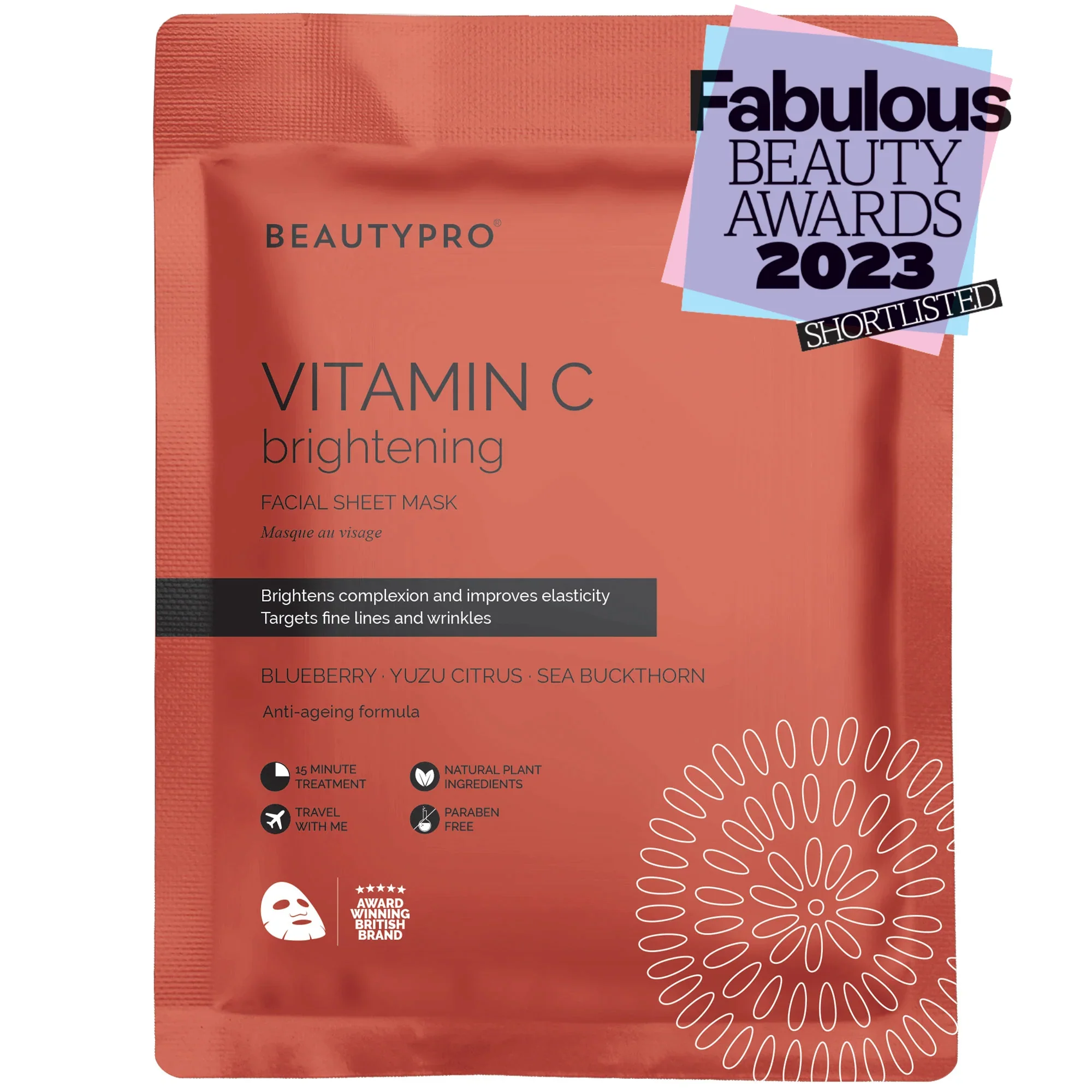 BeautyPro Vitamin C Brightening Sheet Mask - Image 3