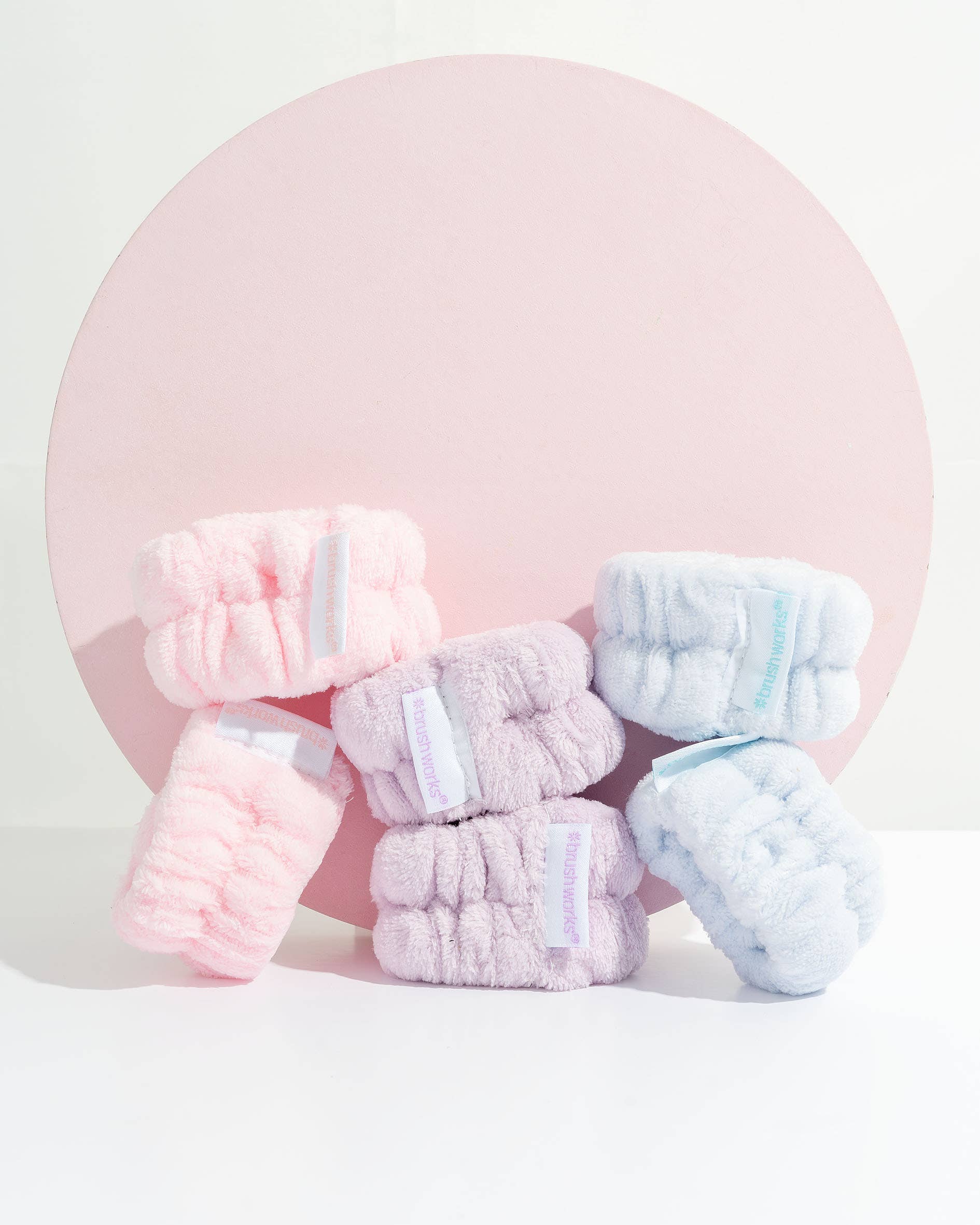 Brushworks Pastel Microfibre Wrist Wash Bands - 3 Pairs - Image 4