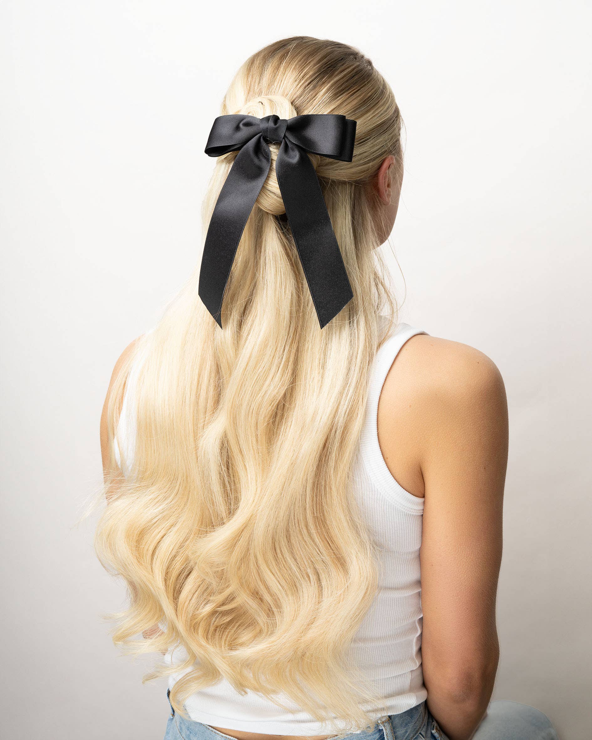 Brushworks Satin Hair Bow Duo – Red & Black - Image 6