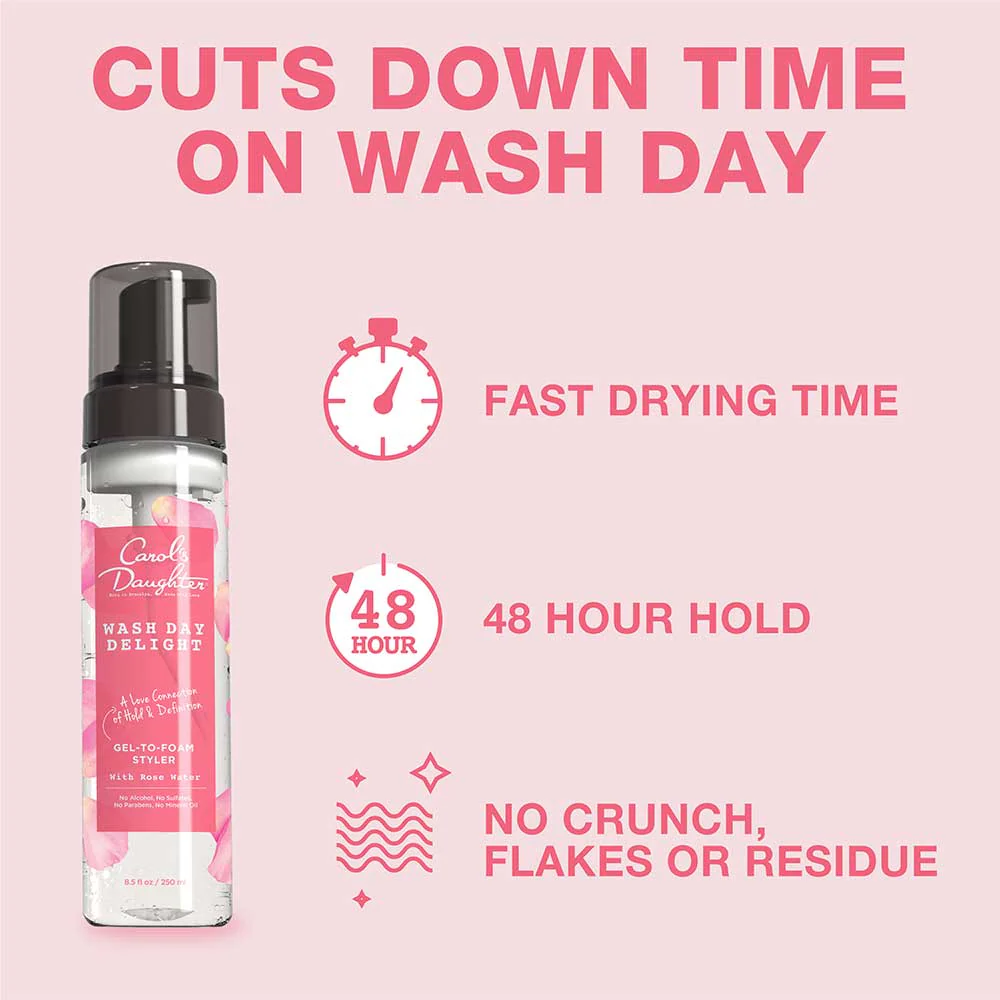 Carol's Daughter Wash Day Delight Hair Gel to Foam Styler Rose 8.5oz - Image 4