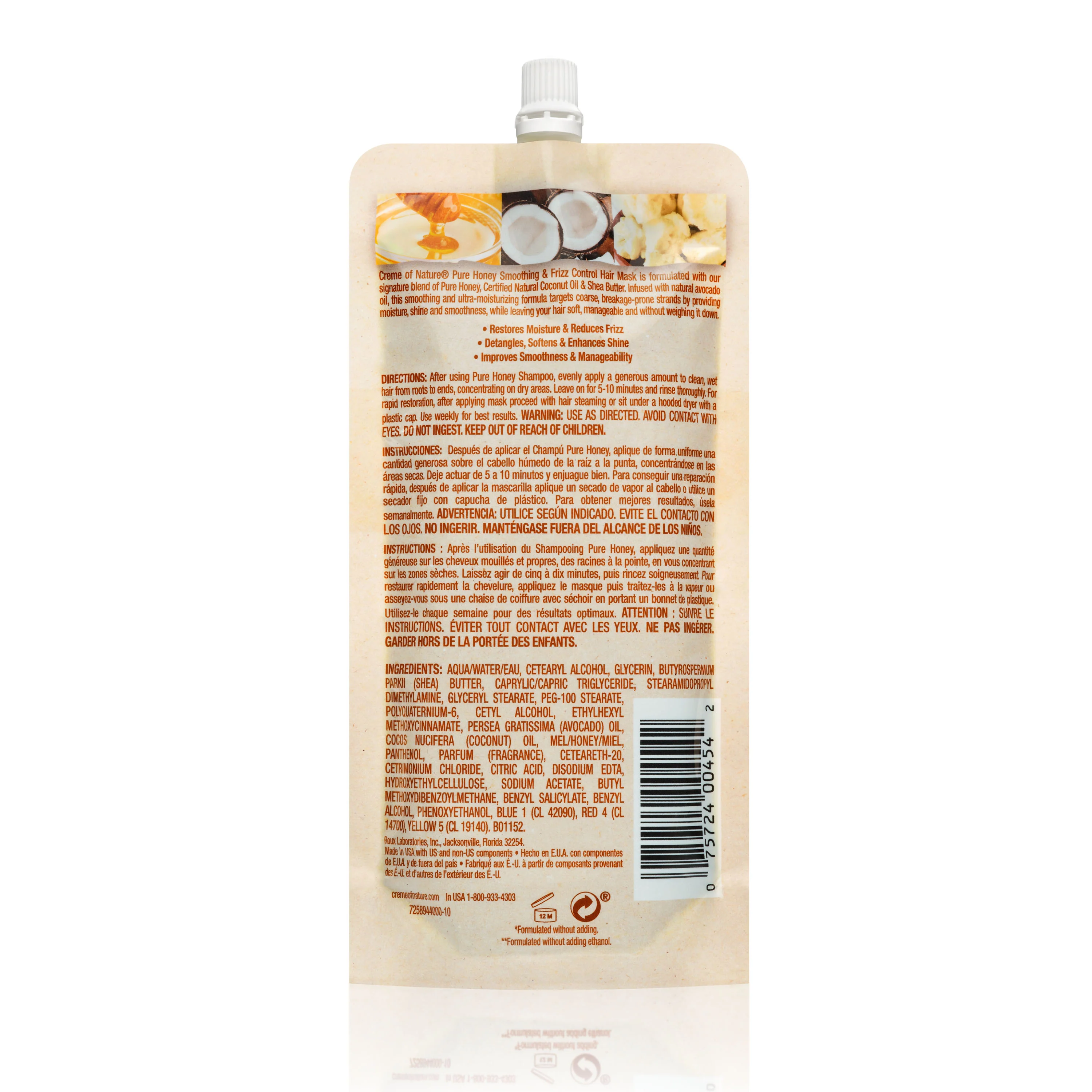 Creme of Nature Pure Honey Smoothing & Frizz Control Hair Mask 3.8oz - Image 2
