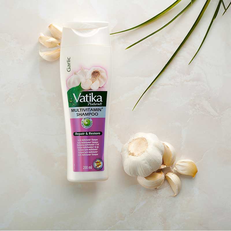 Dabur Vatika Naturals Garlic Multi Vitamin+ Shampoo 400ml - Image 4