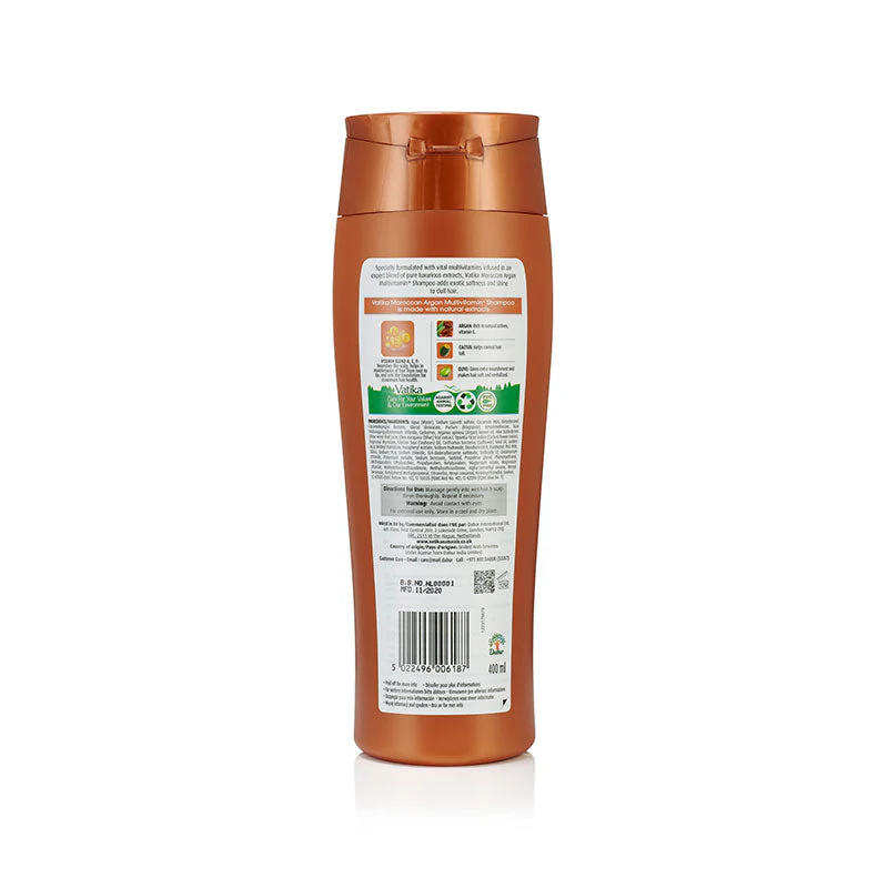 Dabur Vatika Naturals Moroccan Argan Multi Vitamin+ Shampoo 400ml - Image 3