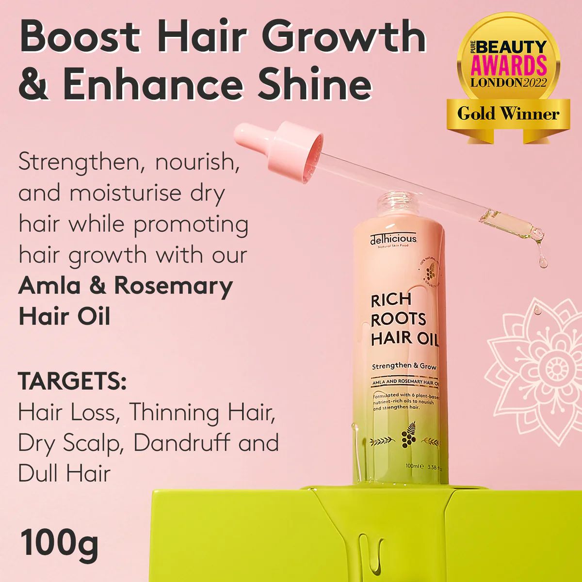 Delhicious Rich Roots Amla & Rosemary Hair Oil - 50ml - Image 7