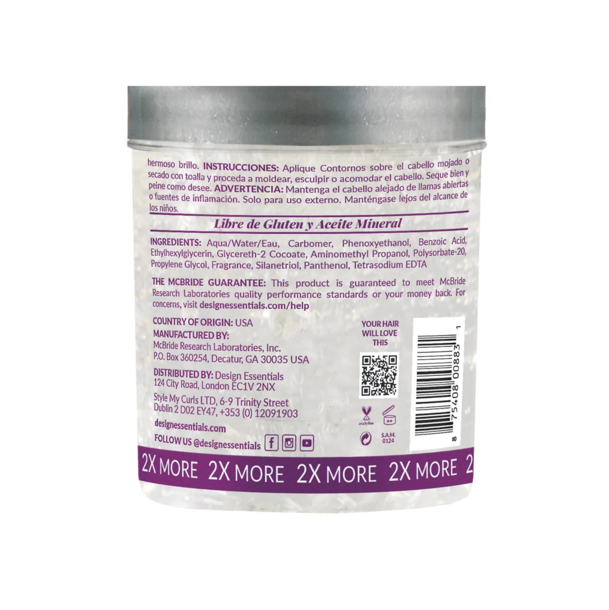 Design Essentials Classic Contours Panthenol Enriched Clear Protein Styling Gel 16oz - Image 3