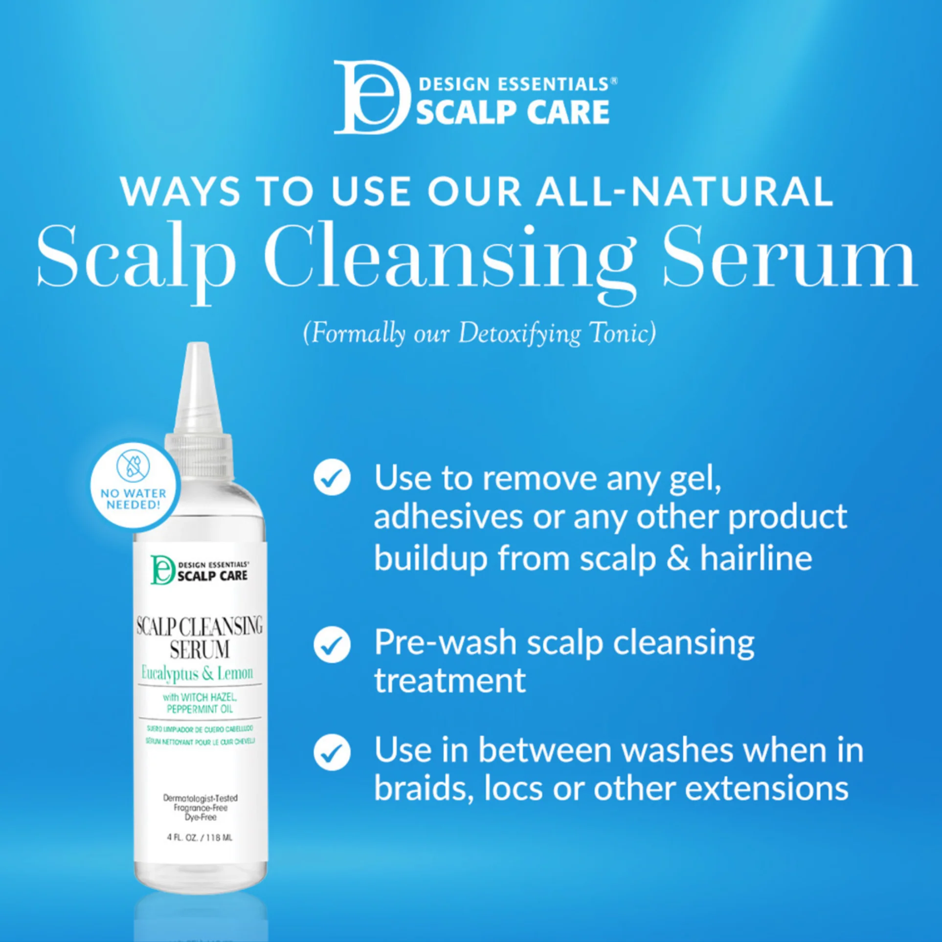 Design Essentials Scalp Care Detoxifying Tonic/Scalp Cleansing Serum 4oz - Image 3