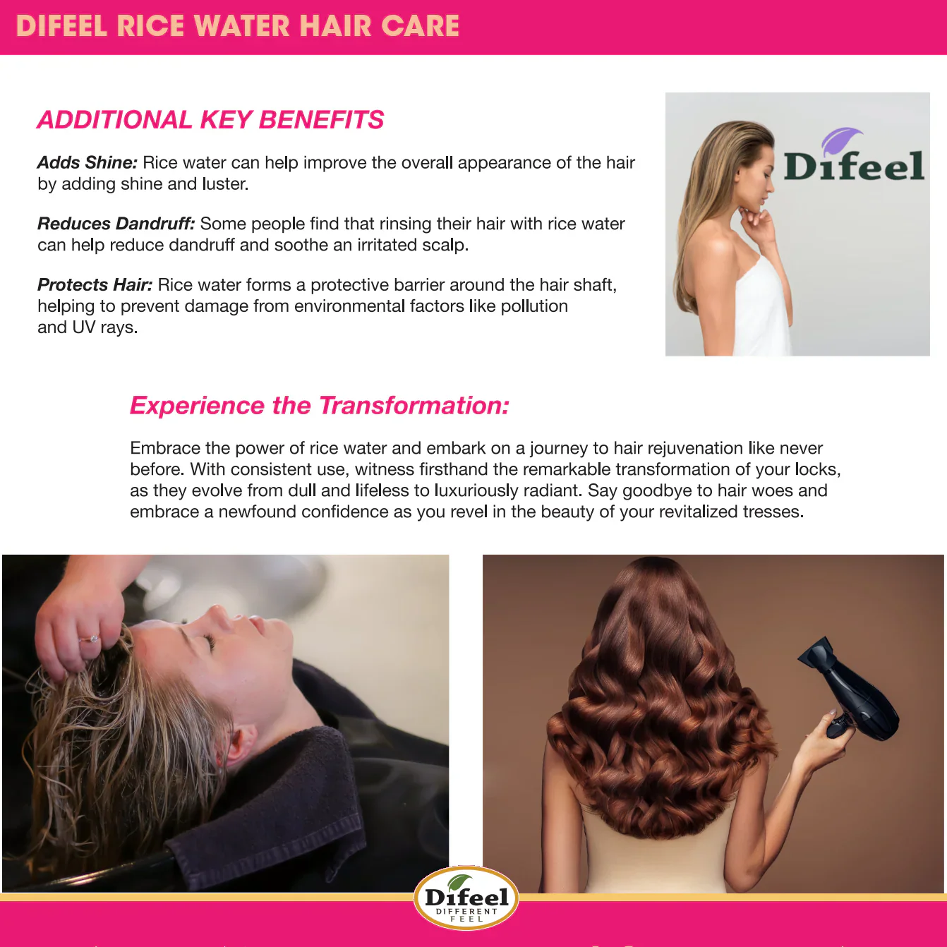 Difeel Rice Water Shampoo 12oz - Image 4