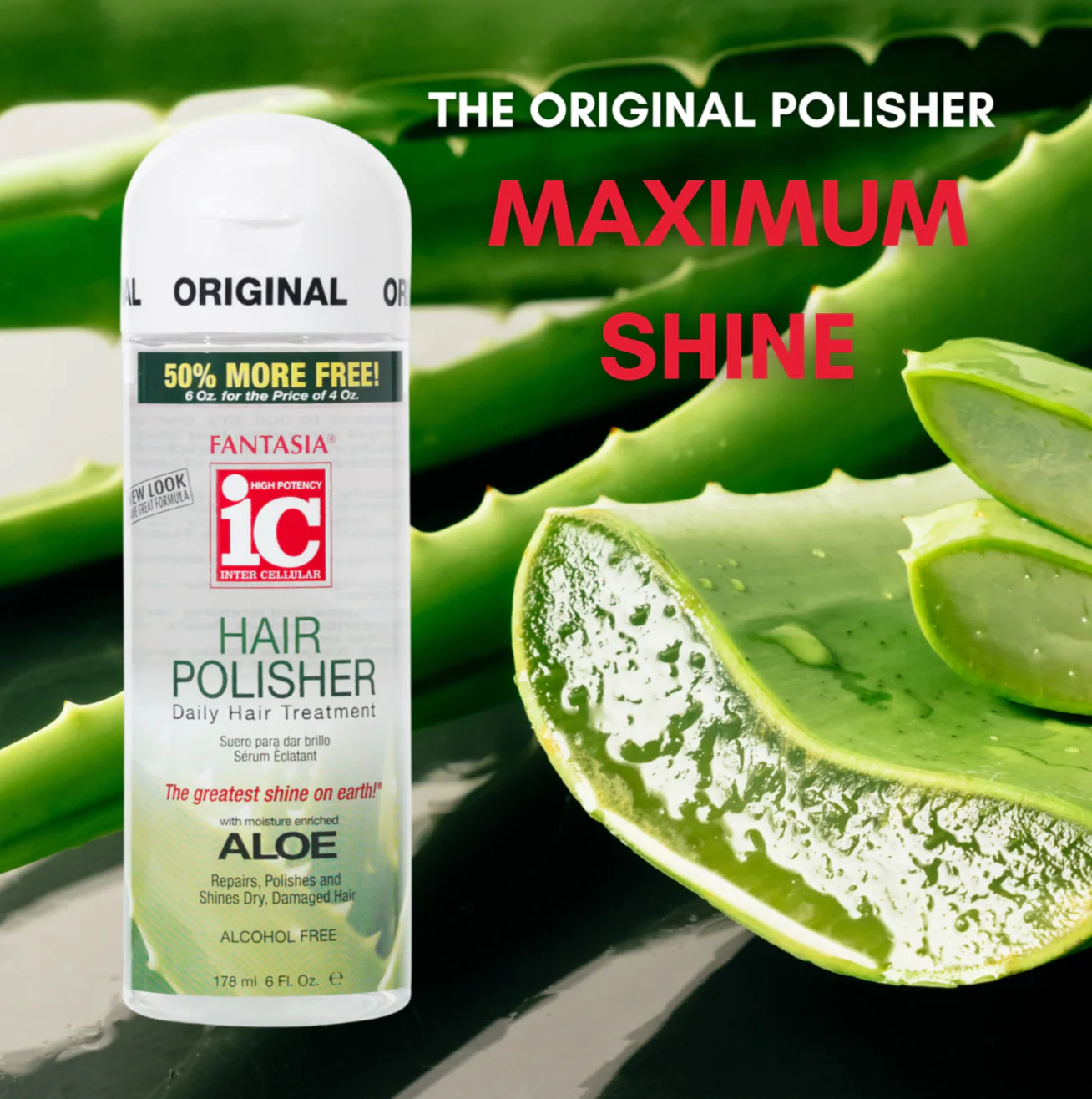Fantasia IC Hair Polisher Daily Hair Treatment Serum with Aloe 6oz - Image 2