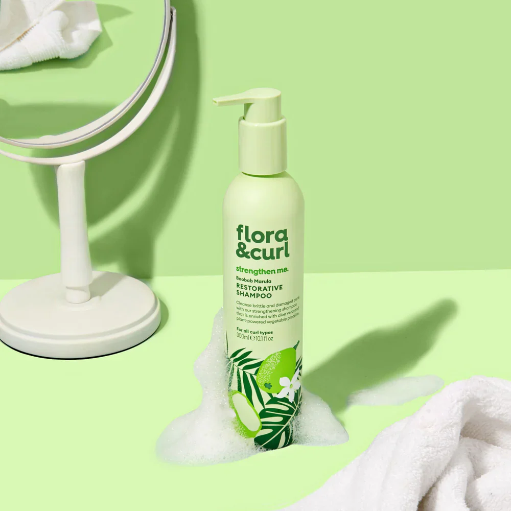 Flora & Curl Baobab Marula Restorative Shampoo 300ml - Image 4