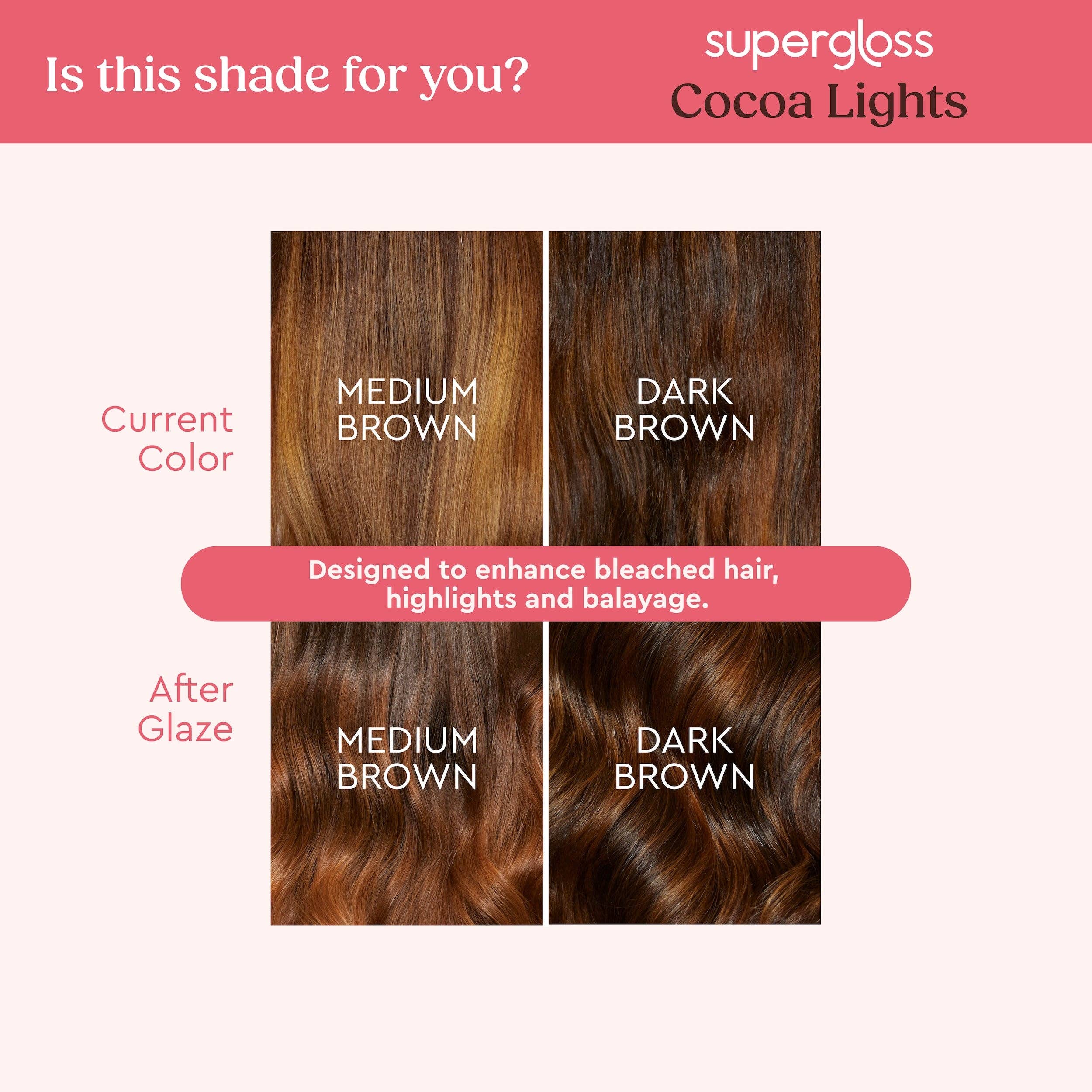Glaze Supergloss Cocoa Lights - For Brunettes with Highlights 190ml - Image 5
