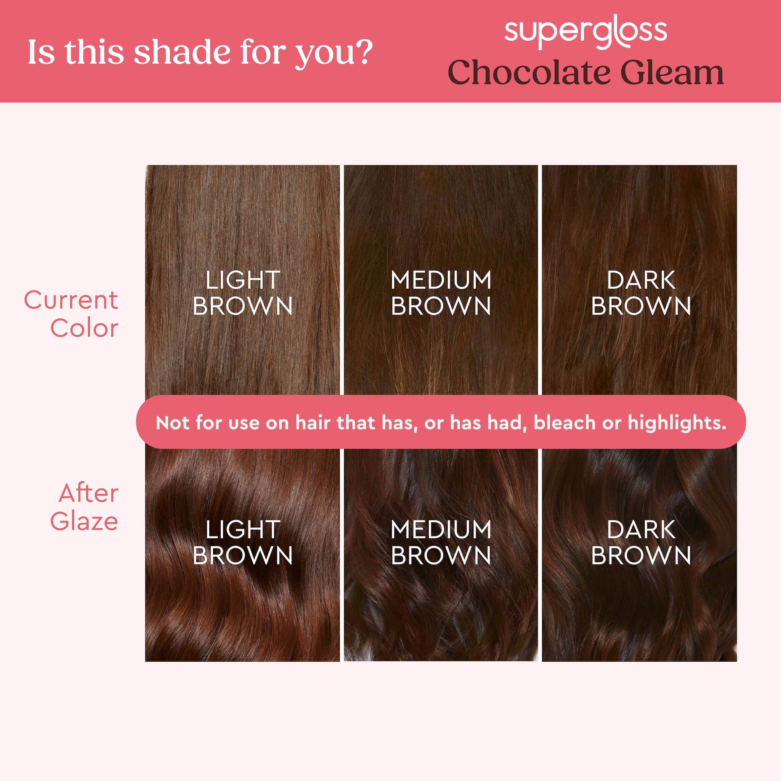 Glaze Supergloss Chocolate Gleam - For Brunettes 190ml - Image 5