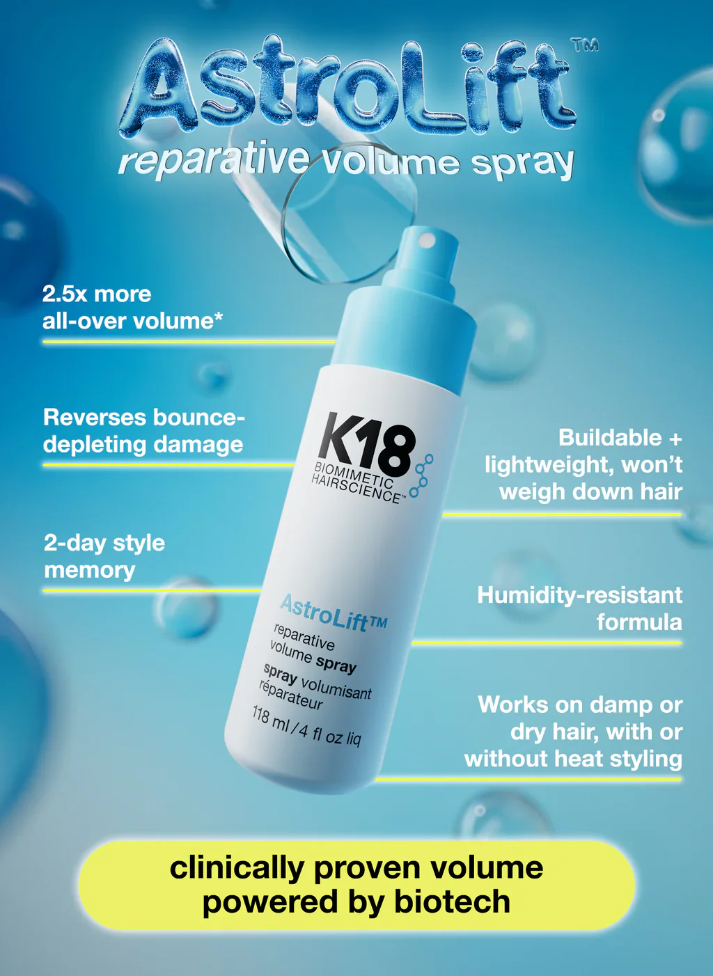 K18 AstroLift™ Reparative Volume Spray 4oz - Image 6