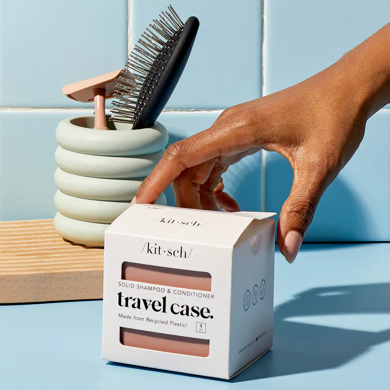 Kitsch 2-Compartment Travel Case - Terracotta - Image 3