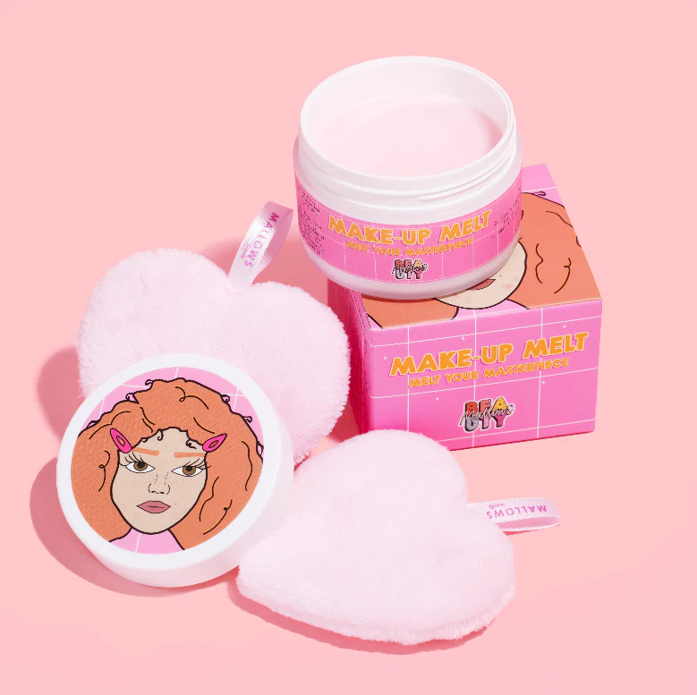 Mallows Beauty Make Up Remover Pink Heart Pads - Pack of 2 - Image 3