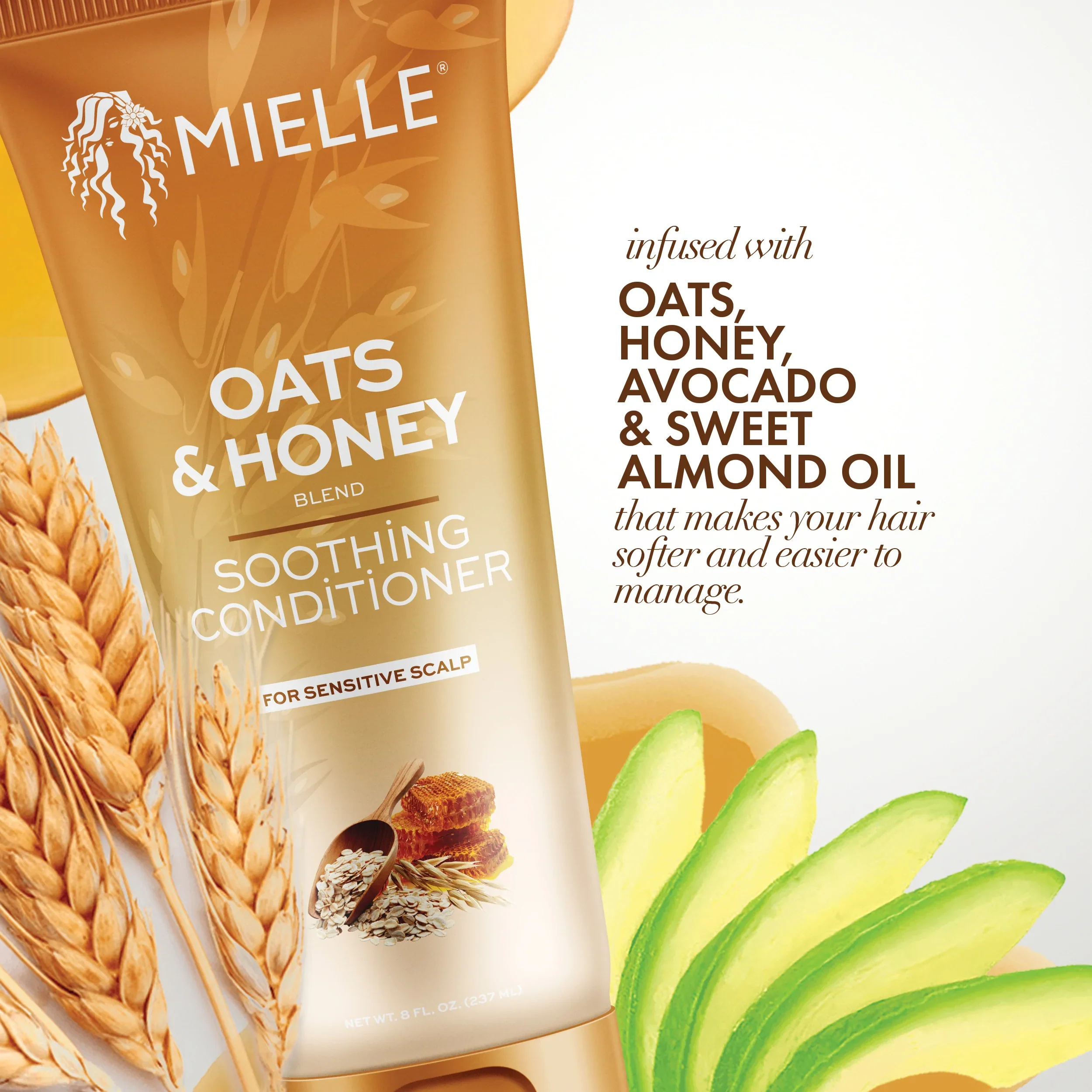 Mielle Organics Oats & Honey Soothing Conditioner 8oz - Image 3