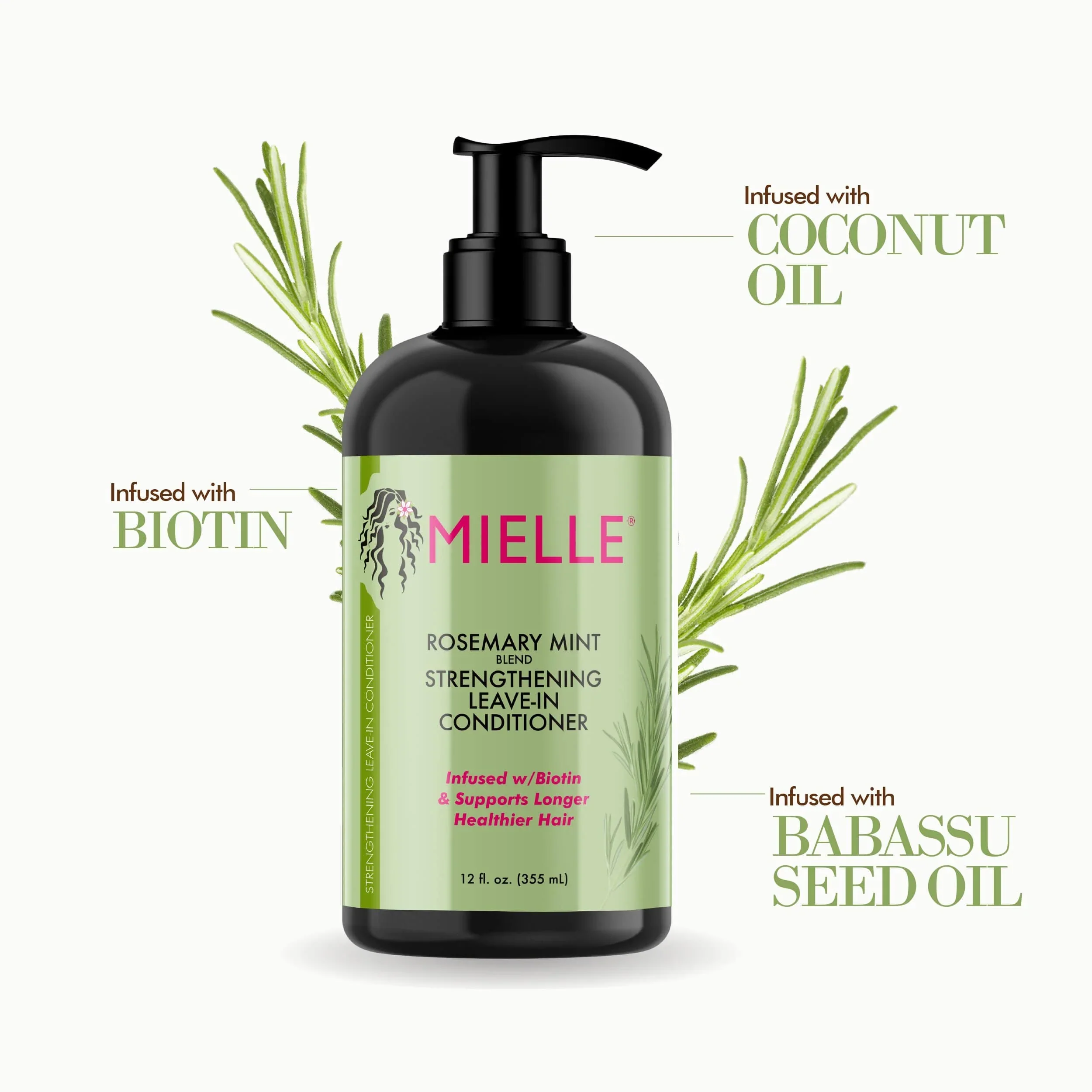 Mielle Organics Rosemary Mint Strengthening Leave-In Conditioner 12oz - Image 3