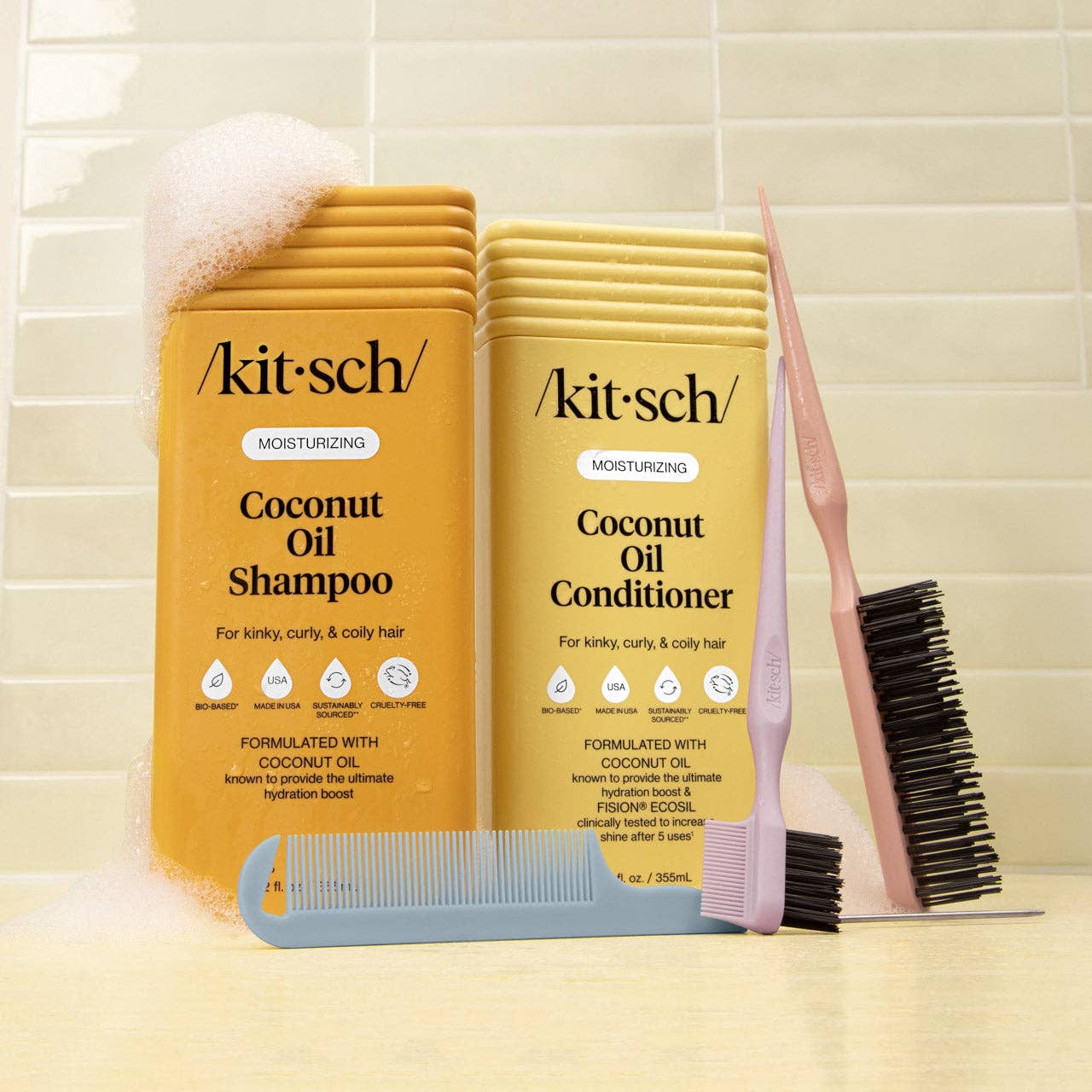 Kitsch Moisturizing Coconut Oil Shampoo & Conditioner Bottle Duo - 2pc - Image 10
