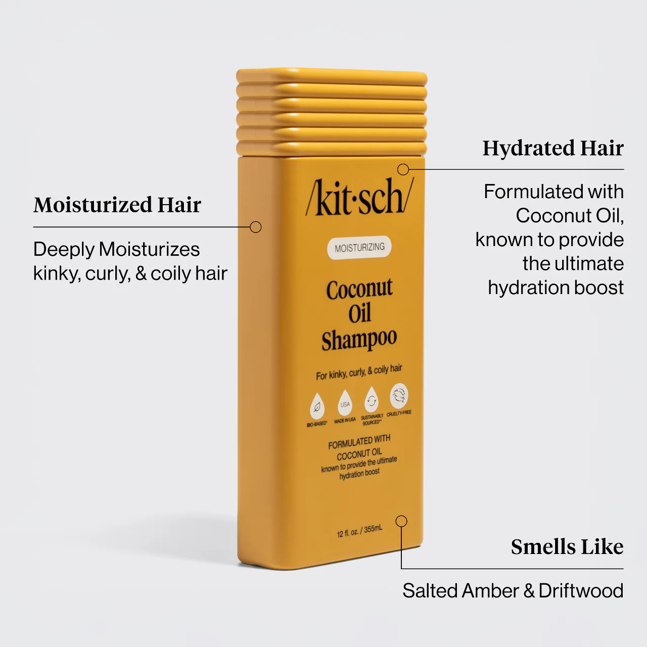 Kitsch Moisturizing Coconut Oil Shampoo & Conditioner Bottle Duo - 2pc - Image 3