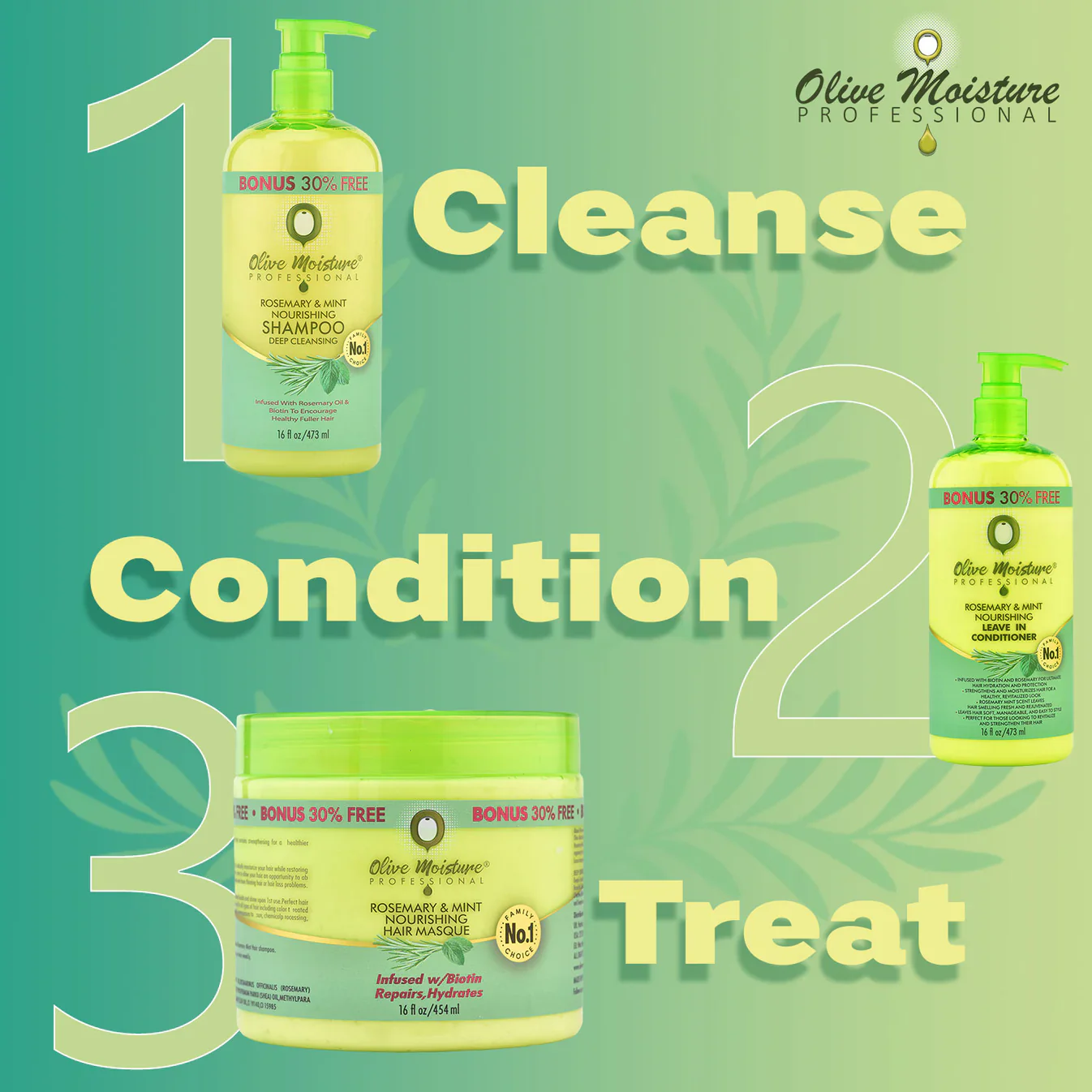 Olive Moisture Rosemary & Mint Nourishing Shampoo Deep Cleansing 473ml - Image 4