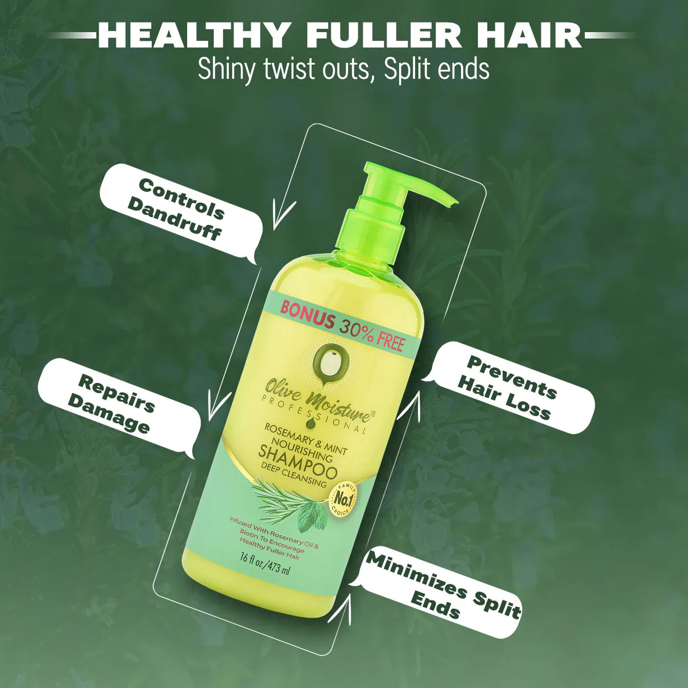 Olive Moisture Rosemary & Mint Nourishing Shampoo Deep Cleansing 473ml - Image 5