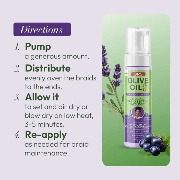 ORS Olive Oil Braidzone Braid Setting Mousse 207ml - Image 5