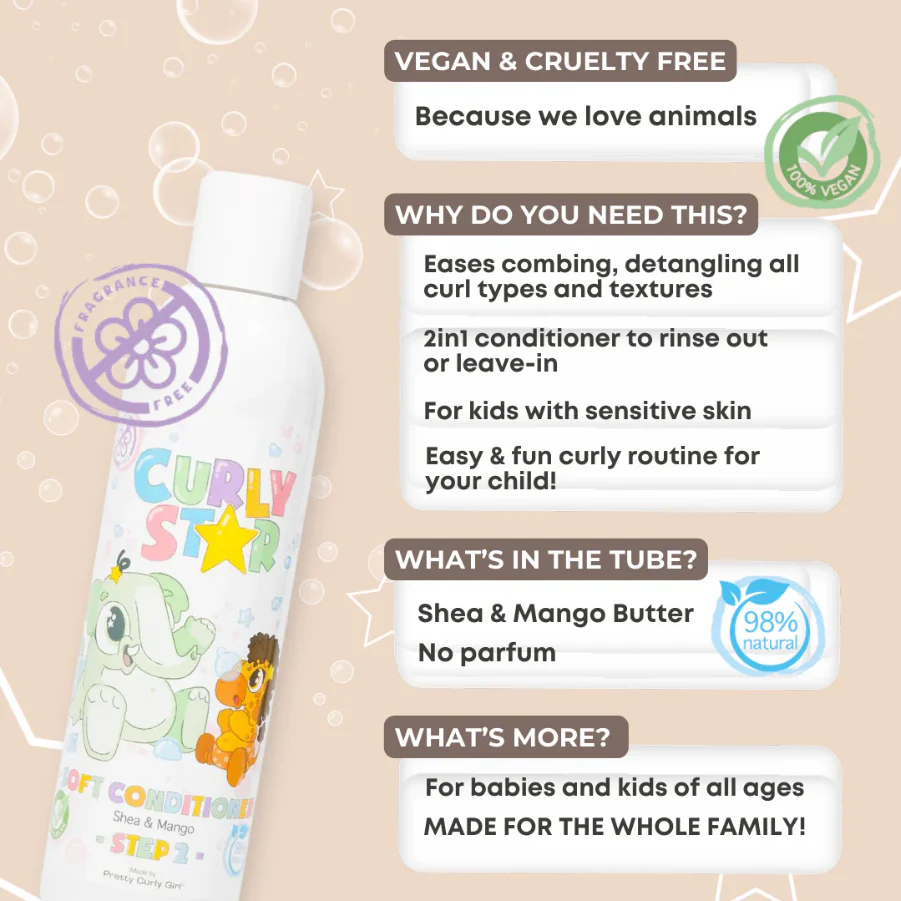 Pretty Curly Girl Curly Star Soft Conditioner 250ml - Image 3