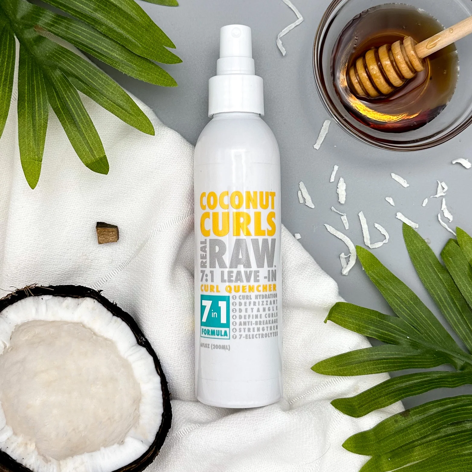 Real Raw Coconut Curls 7-in-1 Leave in Conditioner 6oz - Image 2