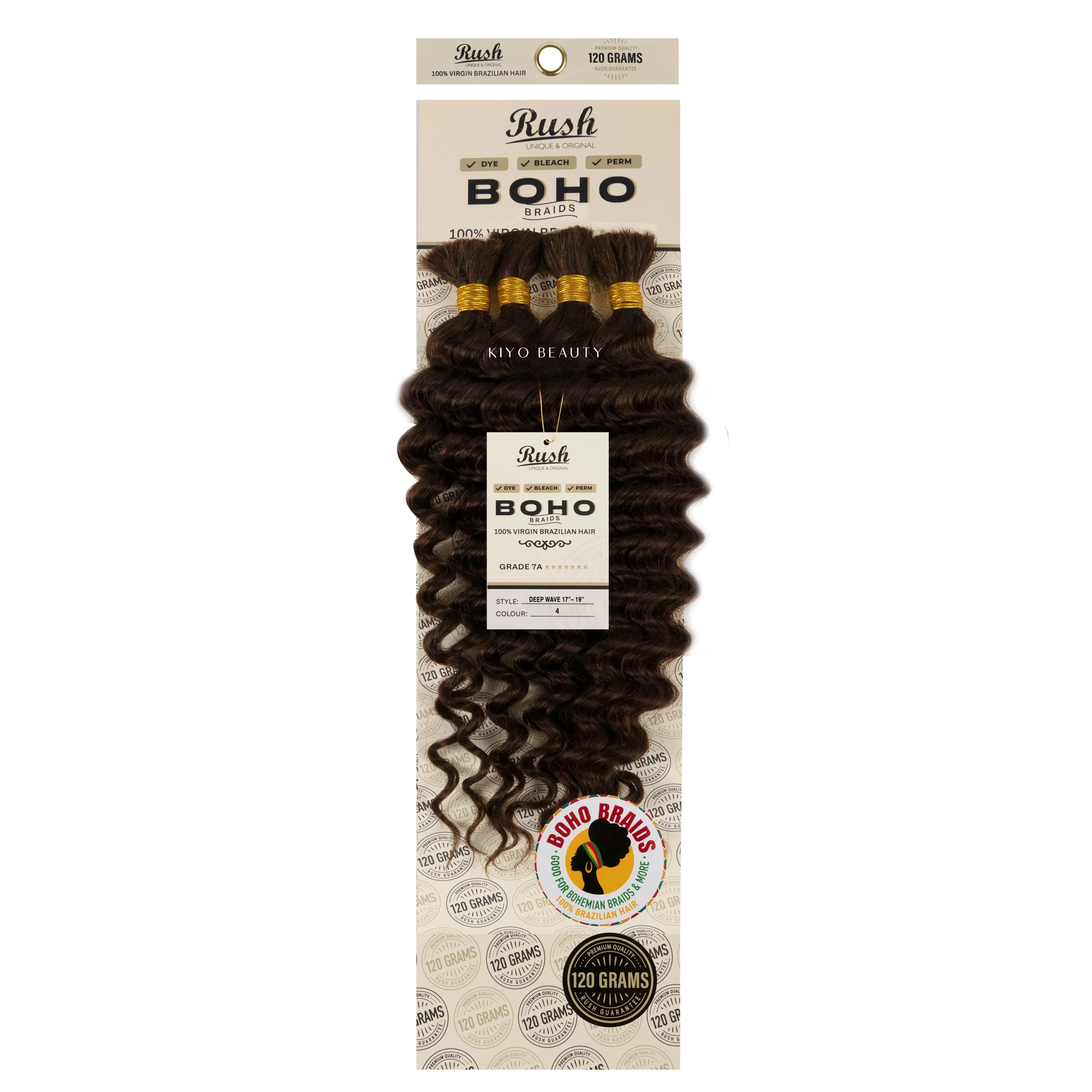 Rush 100% Virgin Brazilian Boho Braids Deep Wave Bulk 17-19" - Image 4