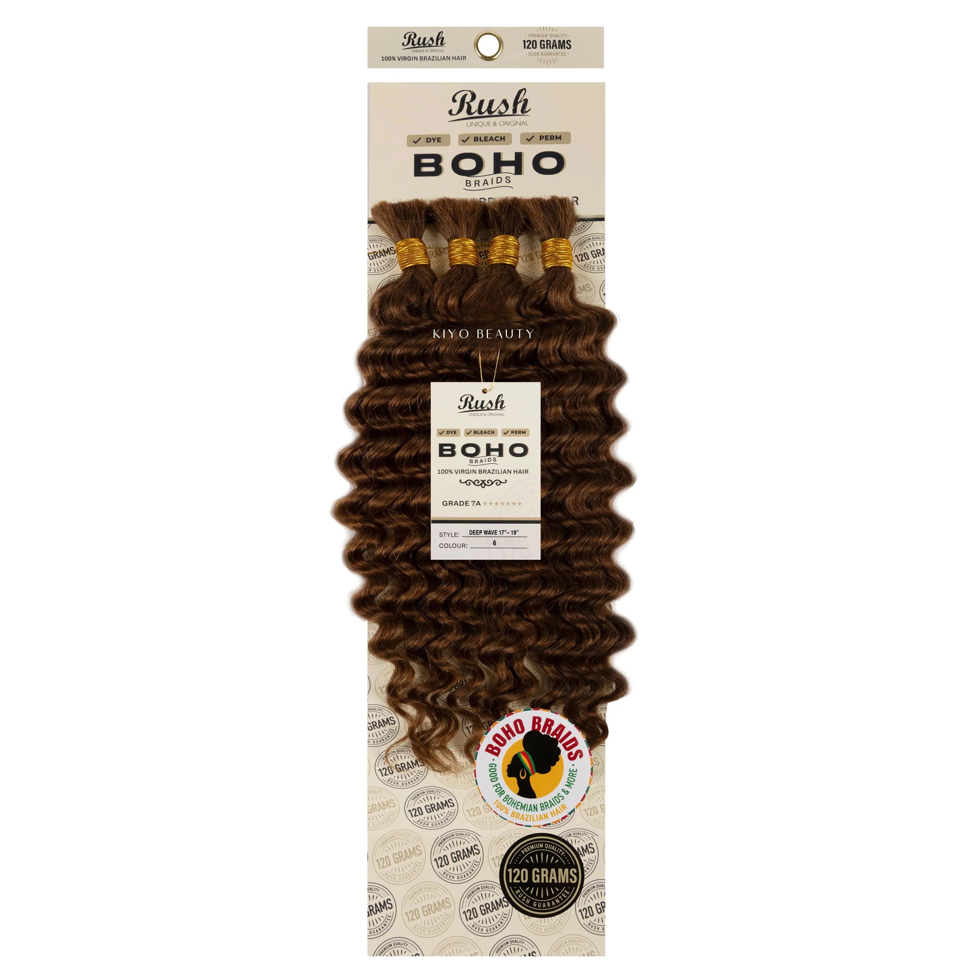 Rush 100% Virgin Brazilian Boho Braids Deep Wave Bulk 17-19" - Image 5