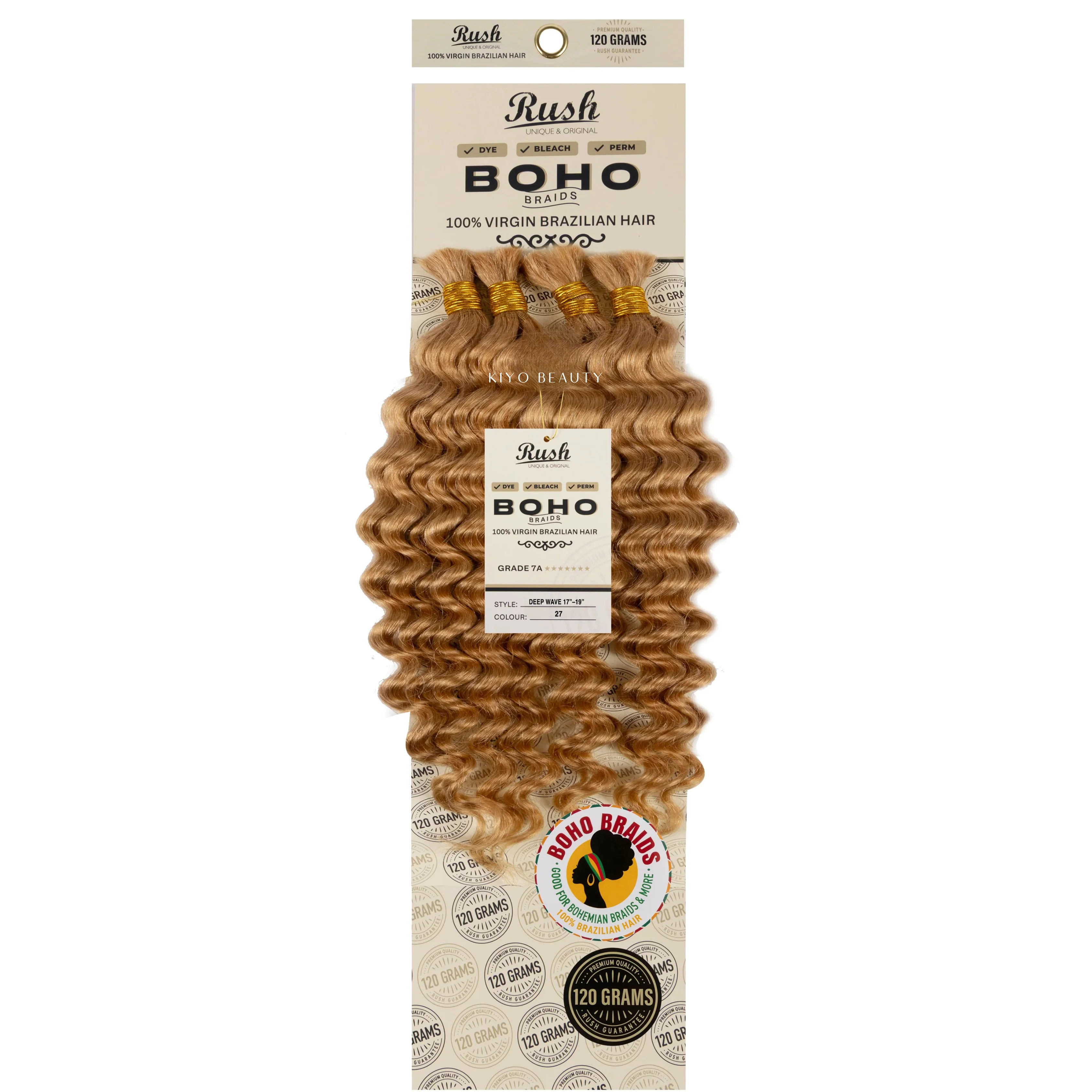 Rush 100% Virgin Brazilian Boho Braids Deep Wave Bulk 17-19" - Image 6