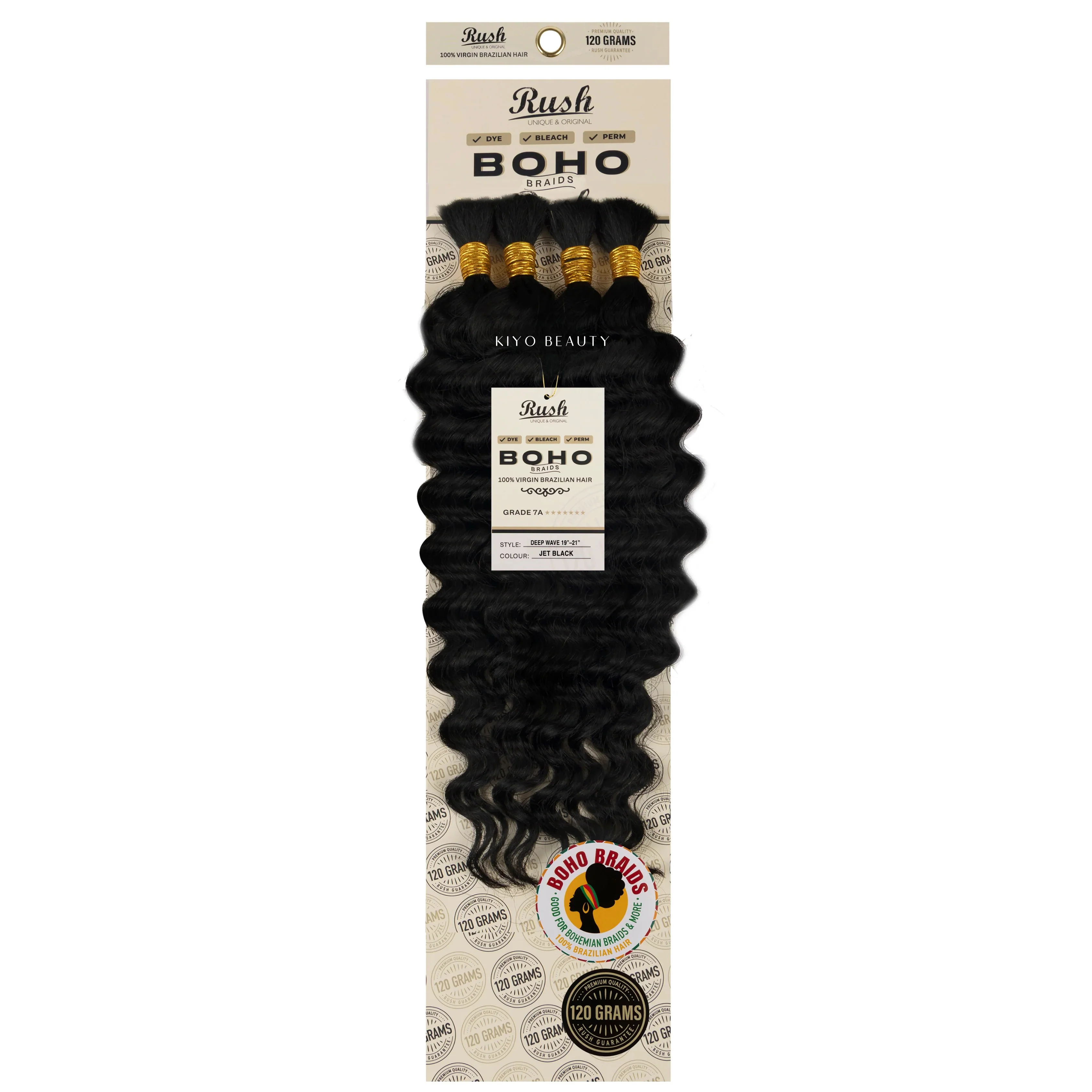 Rush 100% Virgin Brazilian Boho Braids Deep Wave Bulk 19"-21"