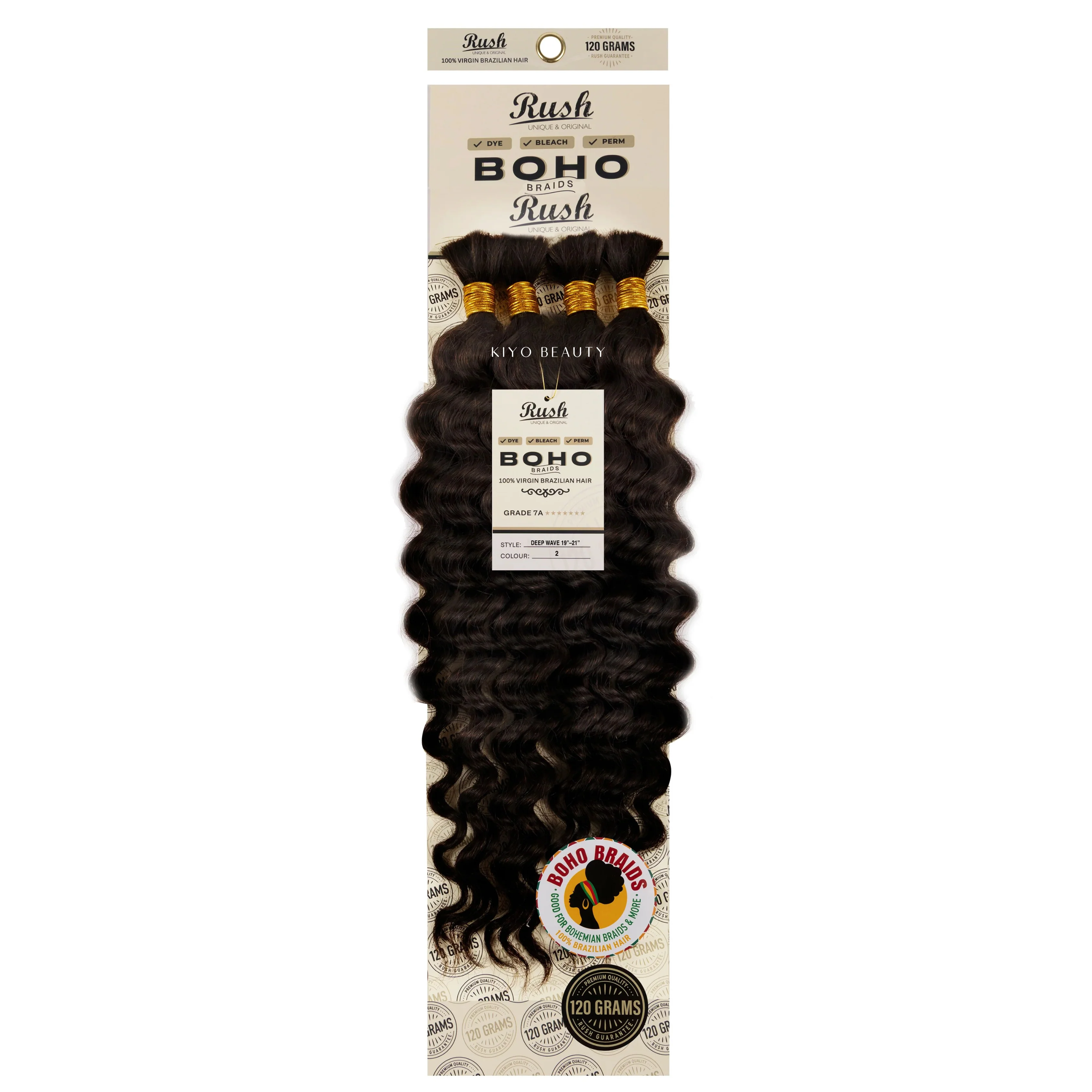 Rush 100% Virgin Brazilian Boho Braids Deep Wave Bulk 19"-21" - Image 3