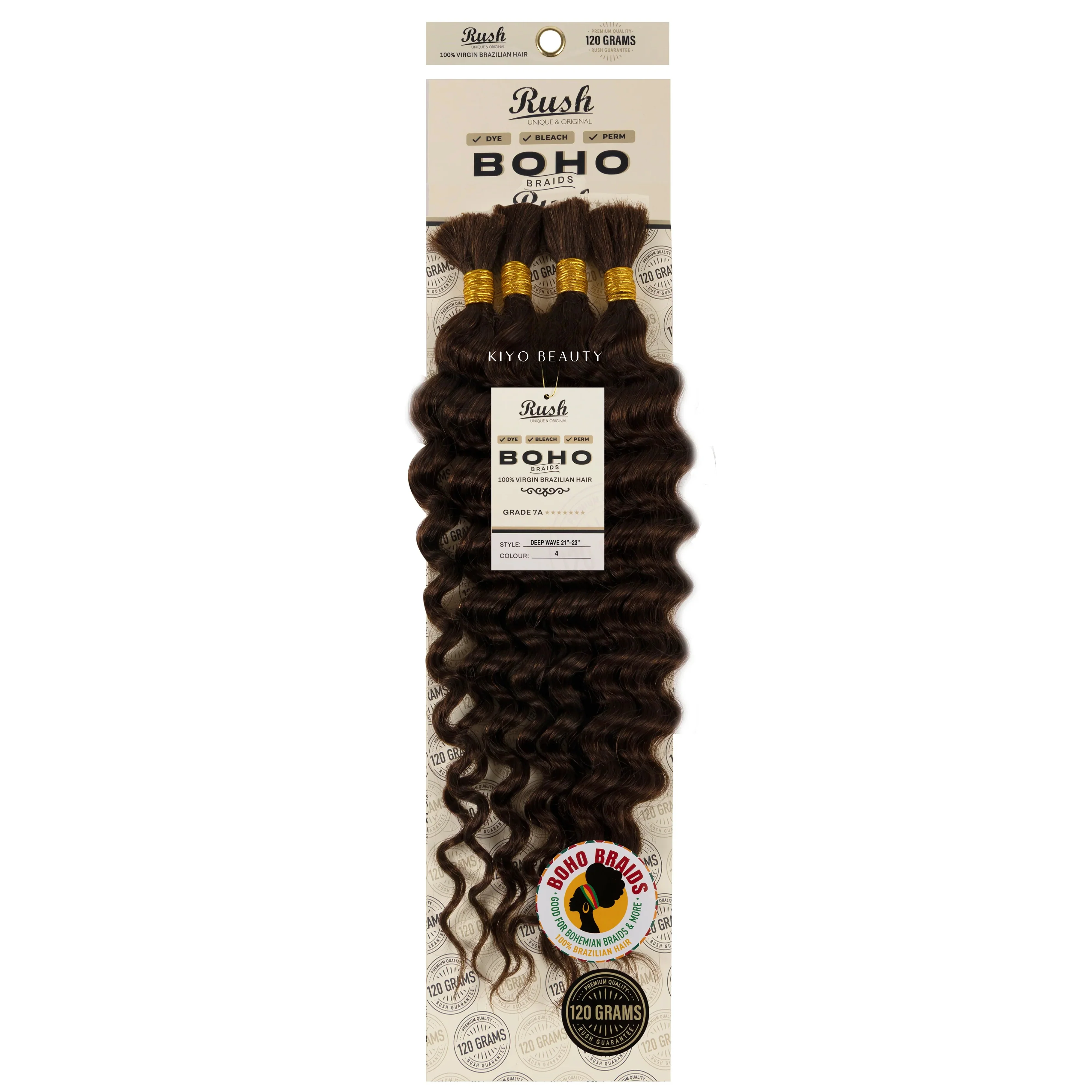 Rush 100% Virgin Brazilian Boho Braids Deep Wave Bulk 21-23' - Image 4