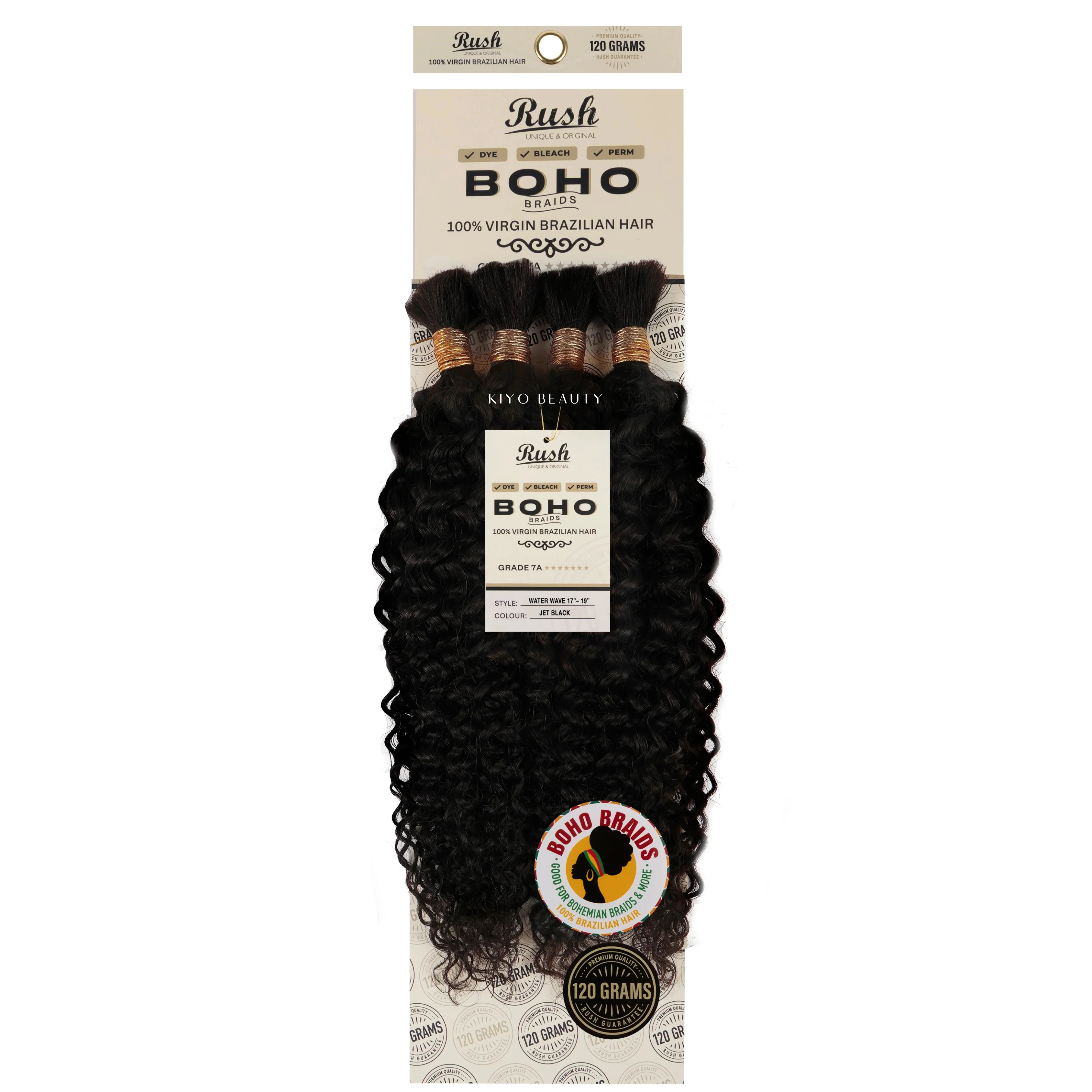 Rush 100% Virgin Brazilian Boho Braids Water Wave Bulk 17-19" - Image 2