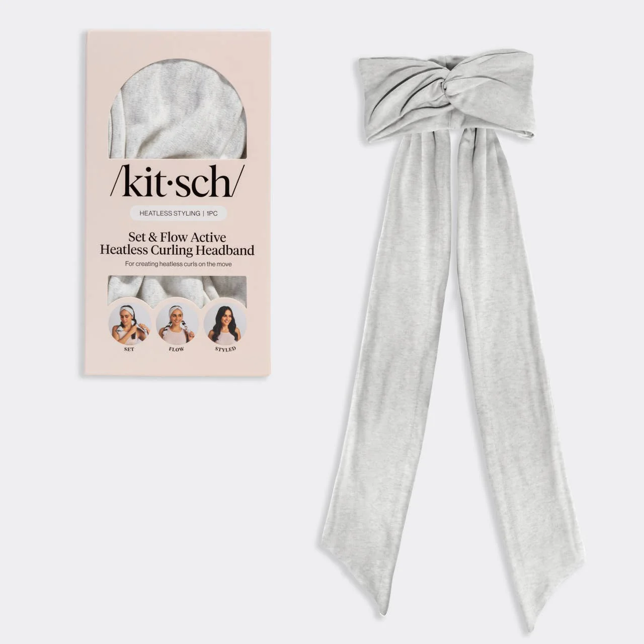 Set & Flow Heatless Curling Headband - Heather Gray