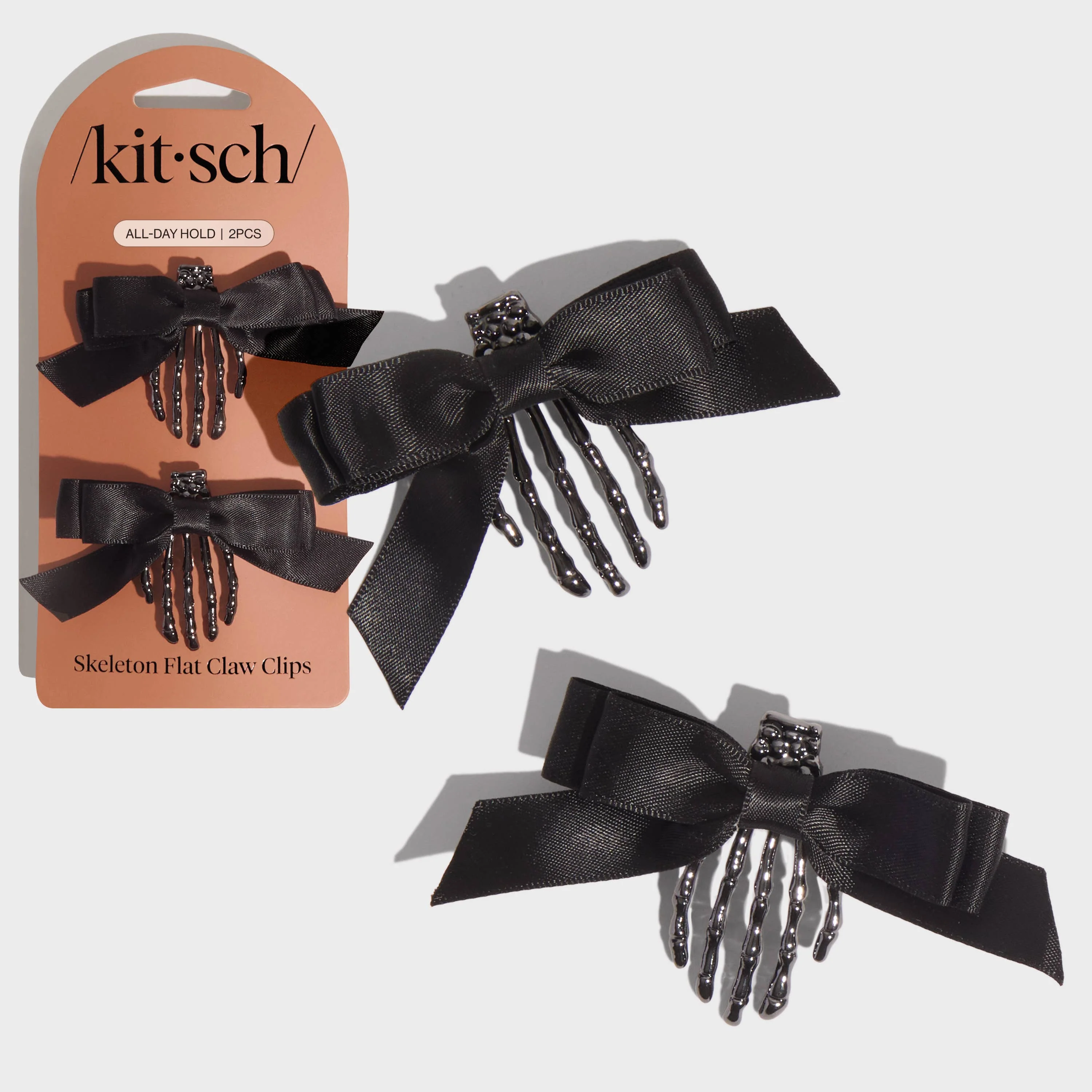 Kitsch Skeleton Flat Claw Clips 2pc Set - Image 3