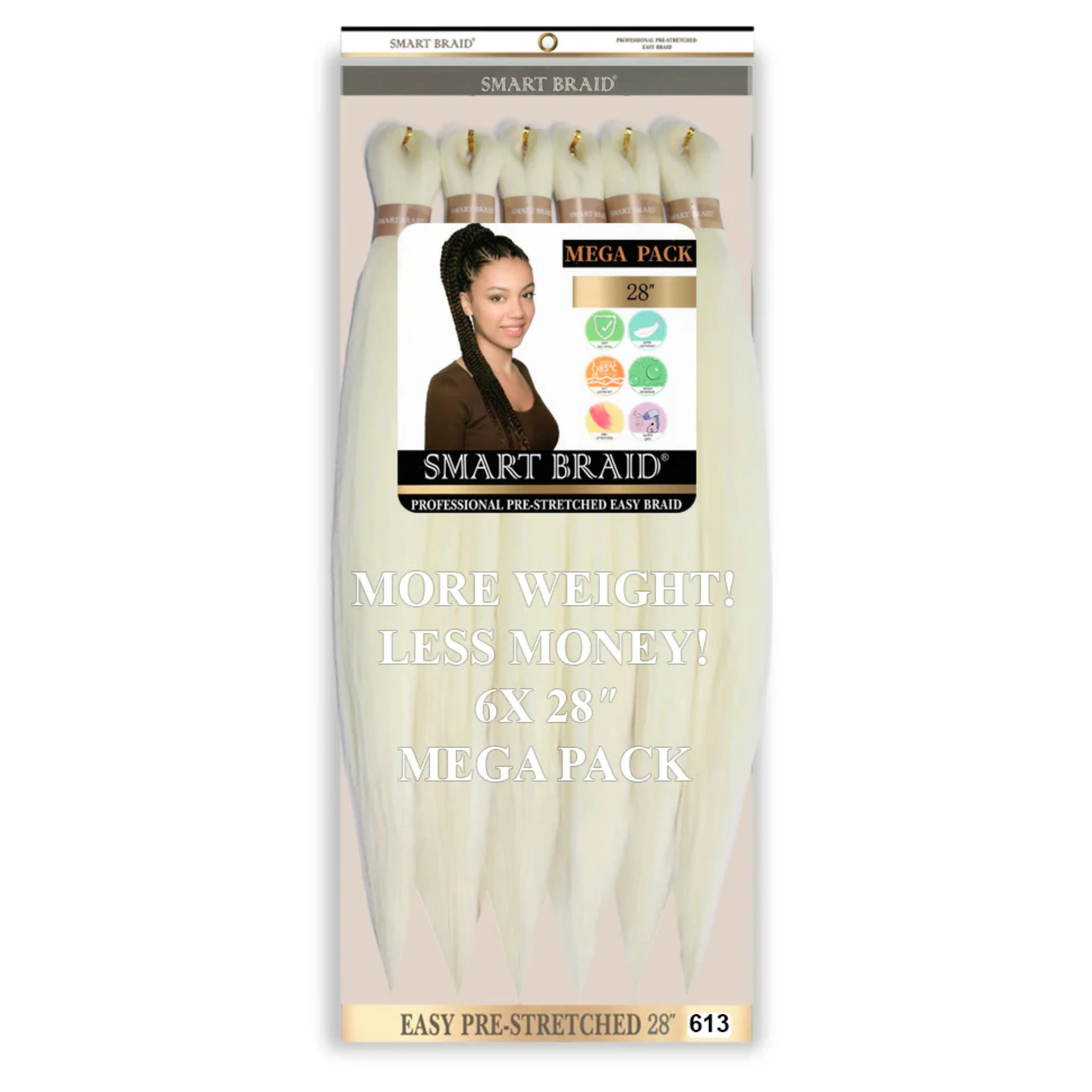 Smart Braid Pre-Stretched Braiding Hair 28 Inch 6X Pack - Image 7