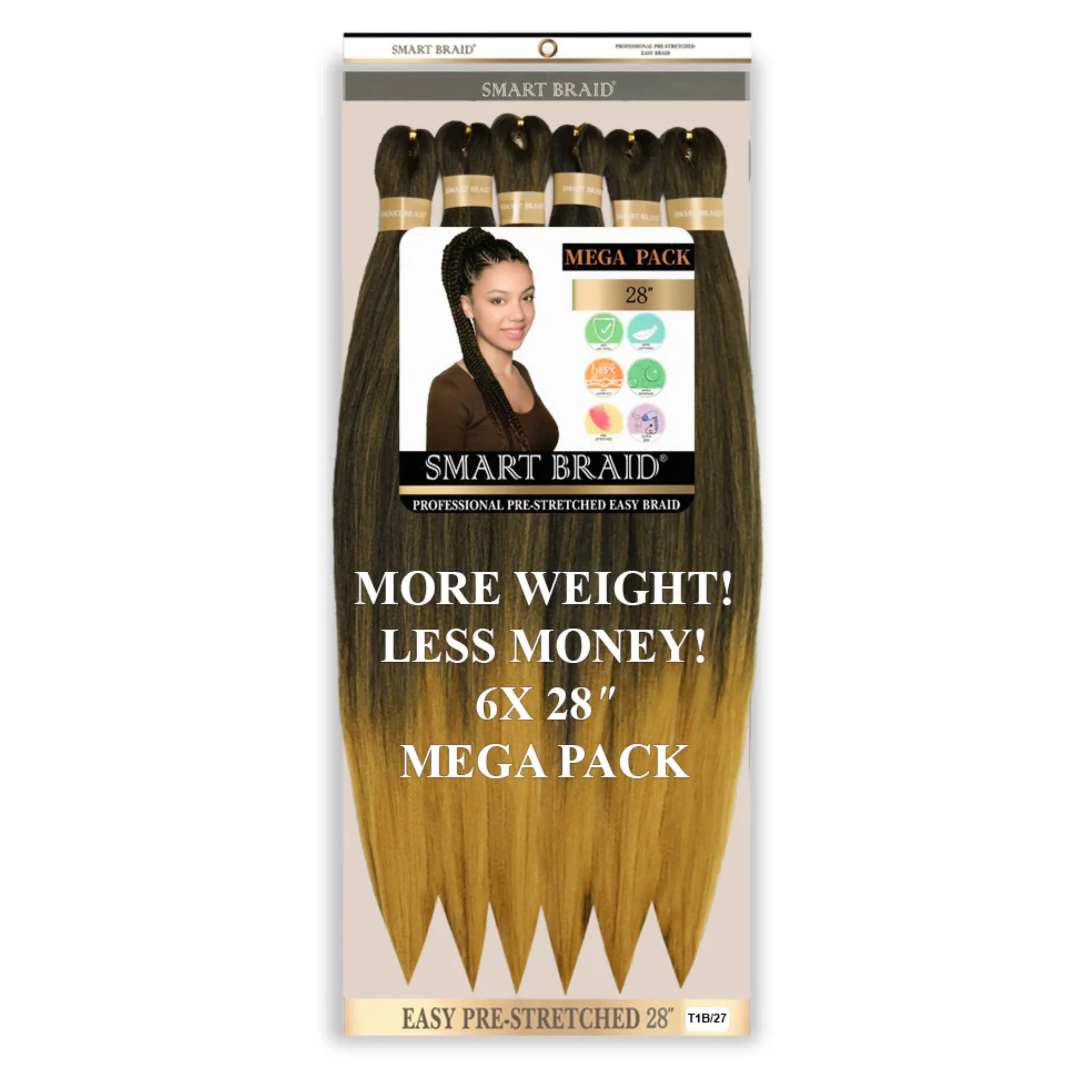 Smart Braid Pre-Stretched Braiding Hair 28 Inch 6X Pack - Image 8