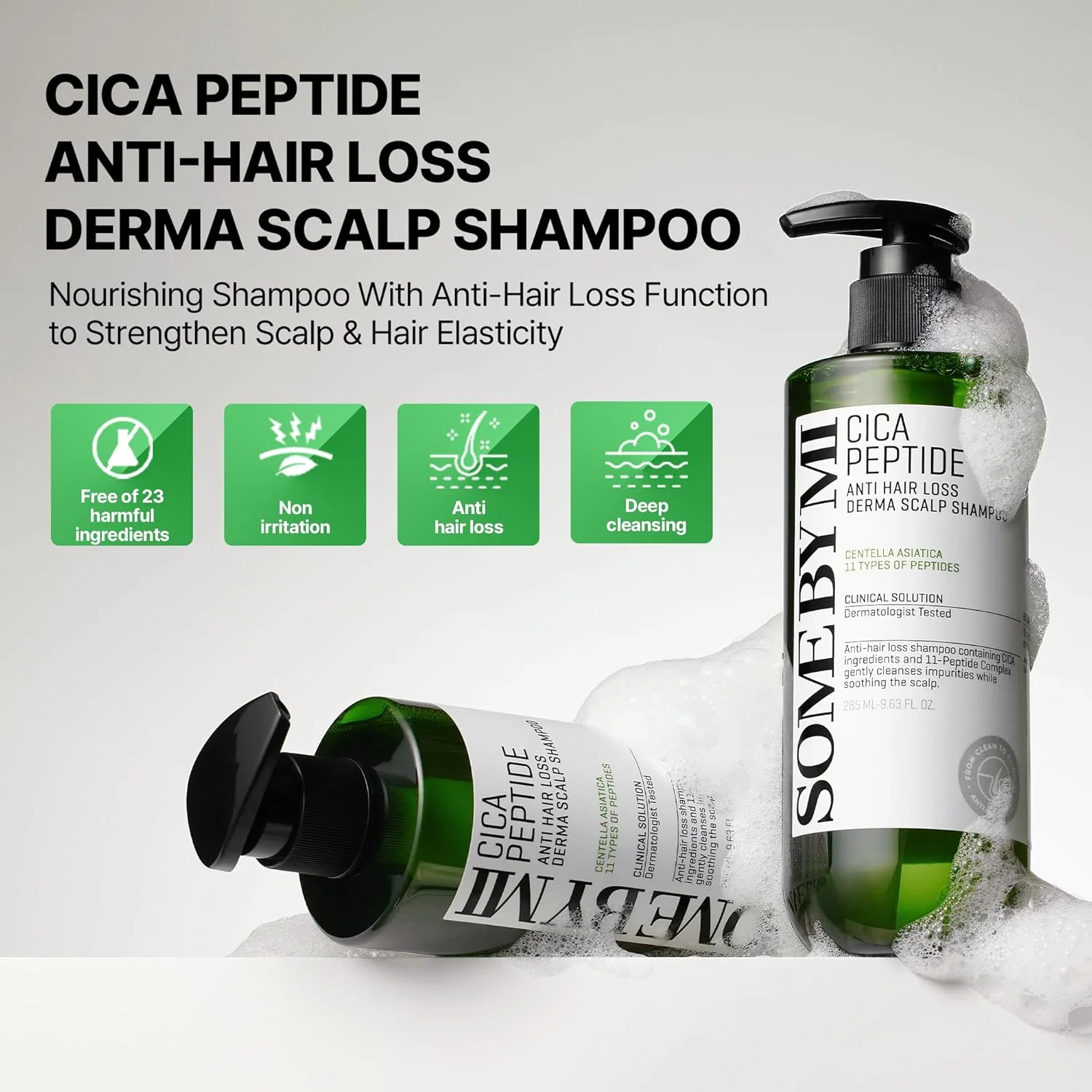 Some By Mi Cica Peptide Anti Hair Loss Derma Scalp Shampoo 285ml - Image 3