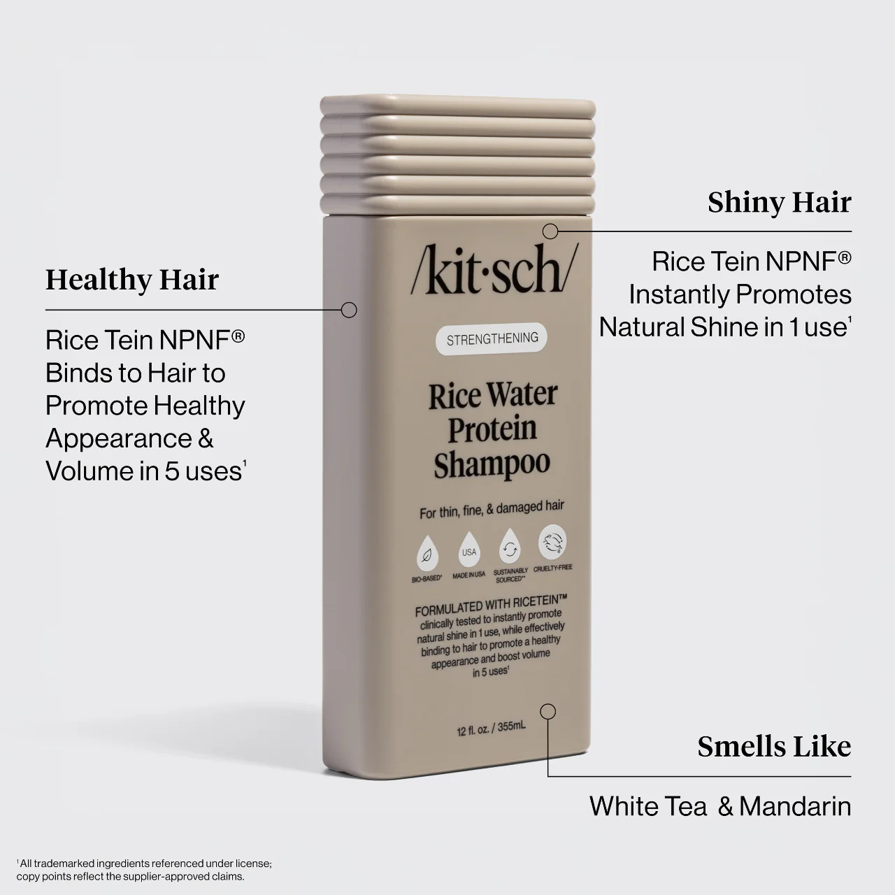 Kitsch Strengthening Rice Water Bottle Shampoo 12oz - Image 3