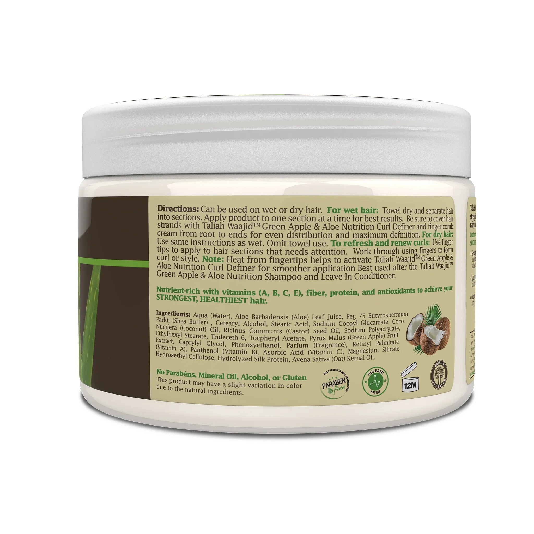 Taliah Waajid Green Apple & Aloe Nutrition Curl Definer 12oz - Image 4
