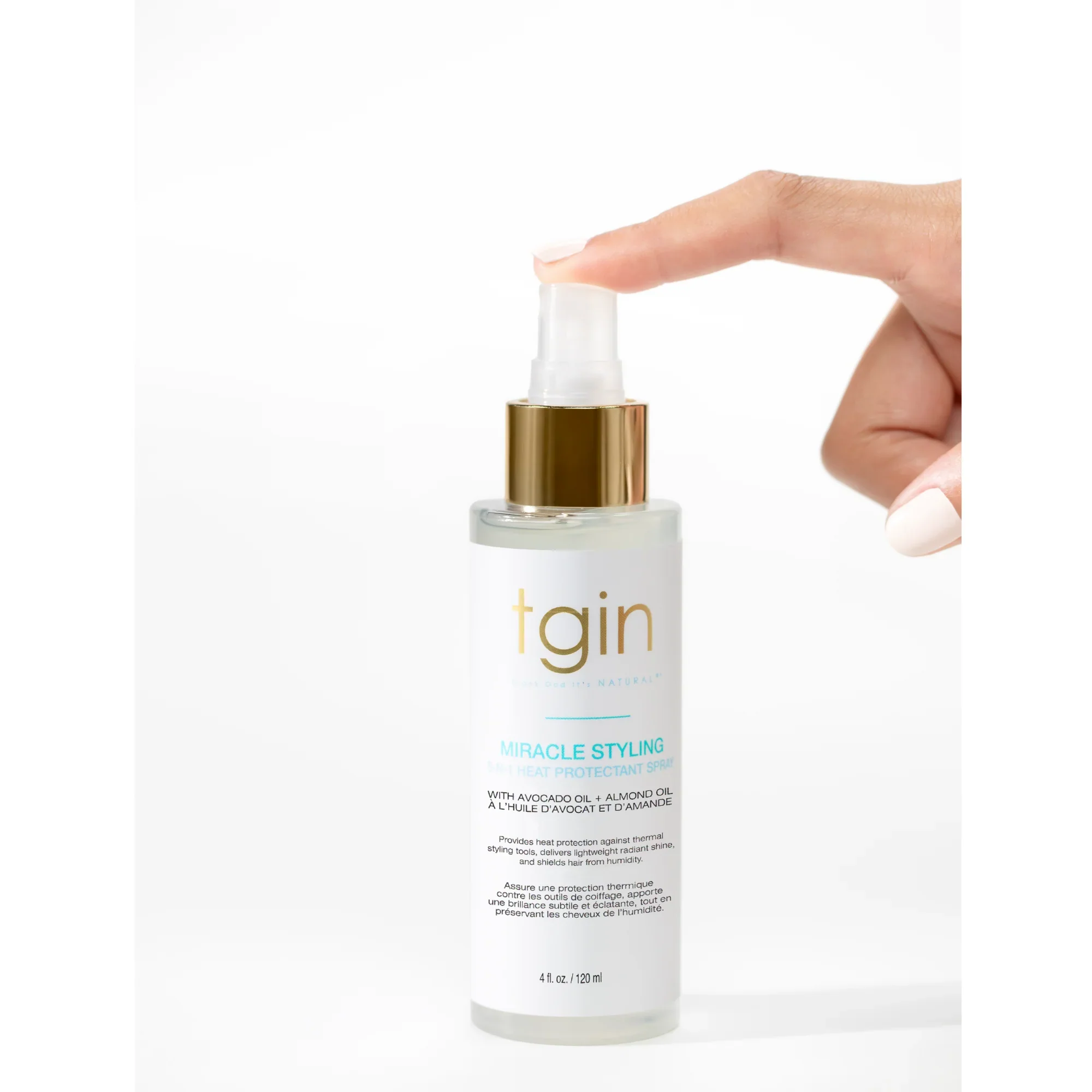 Tgin Miracle Styling 3-N-1 Heat Protectant Spray 4oz - Image 3