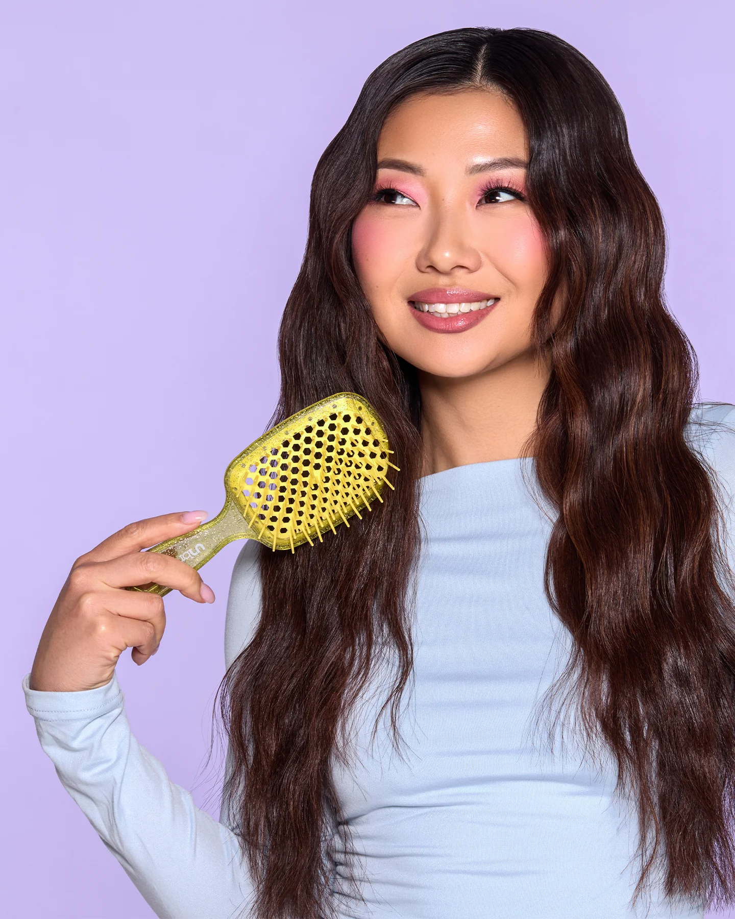 UNbrush Detangling Hair Brush Glitter - Amber - Image 3